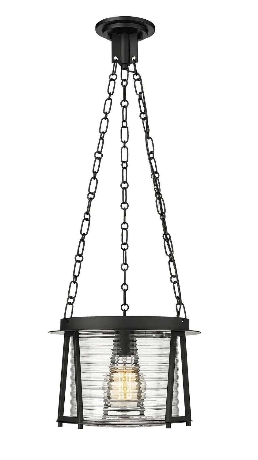 Cape Harbor Pendant One Light Pendant in Matte Black