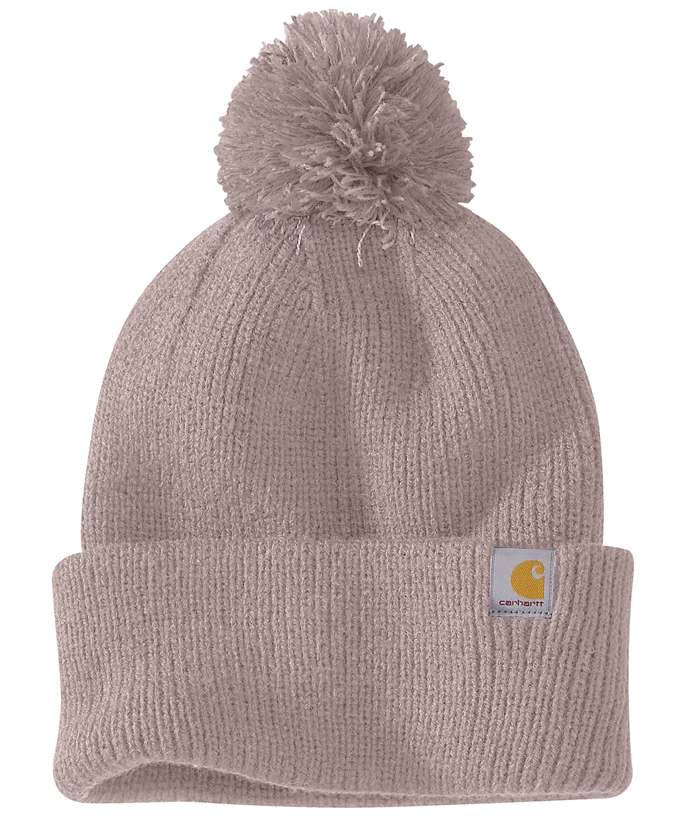 Carhartt Knit Pom Pom Cuffed Beanie - Mink