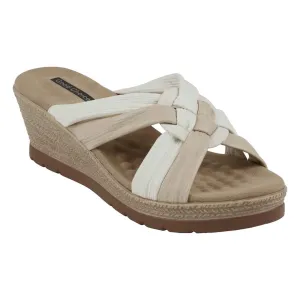 Caro White Wedge Sandals