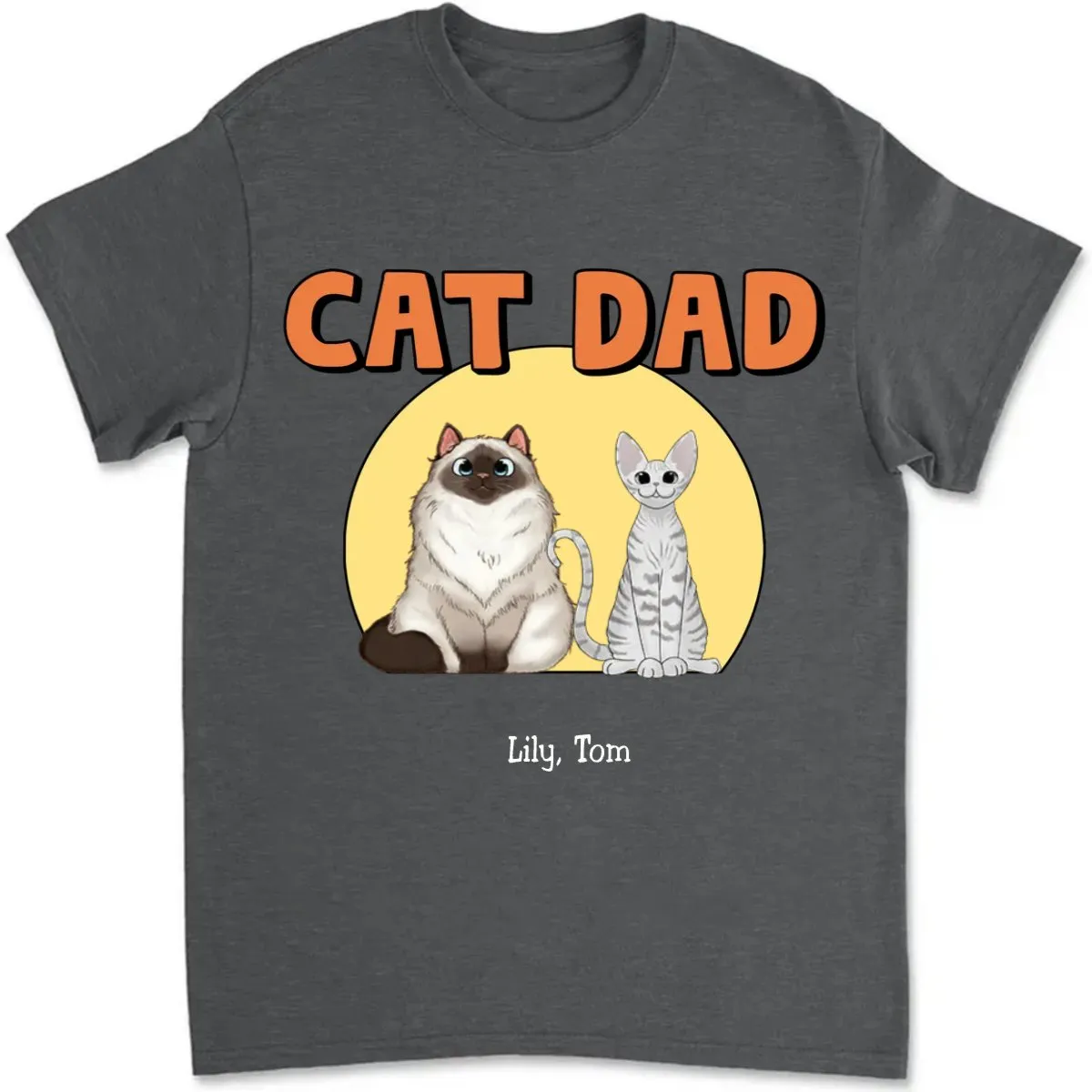 Cat Lovers - Cat Dad - Personalized Unisex T-shirt