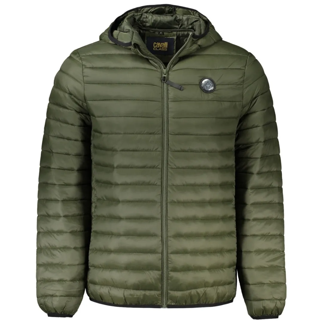 Cavalli Class Plain Quilted Green Jacket