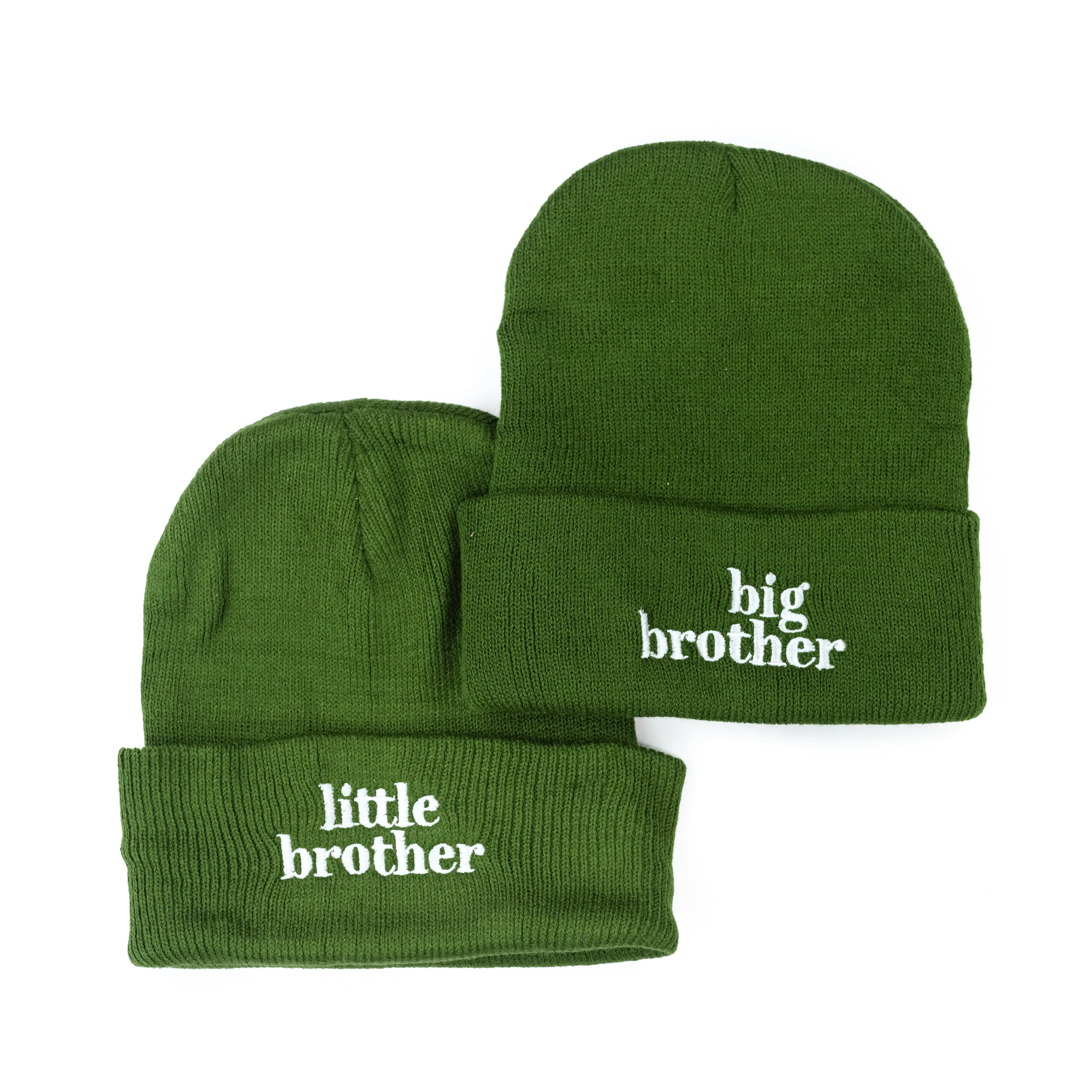 Child Beanie - Little Brother - Green w/ White