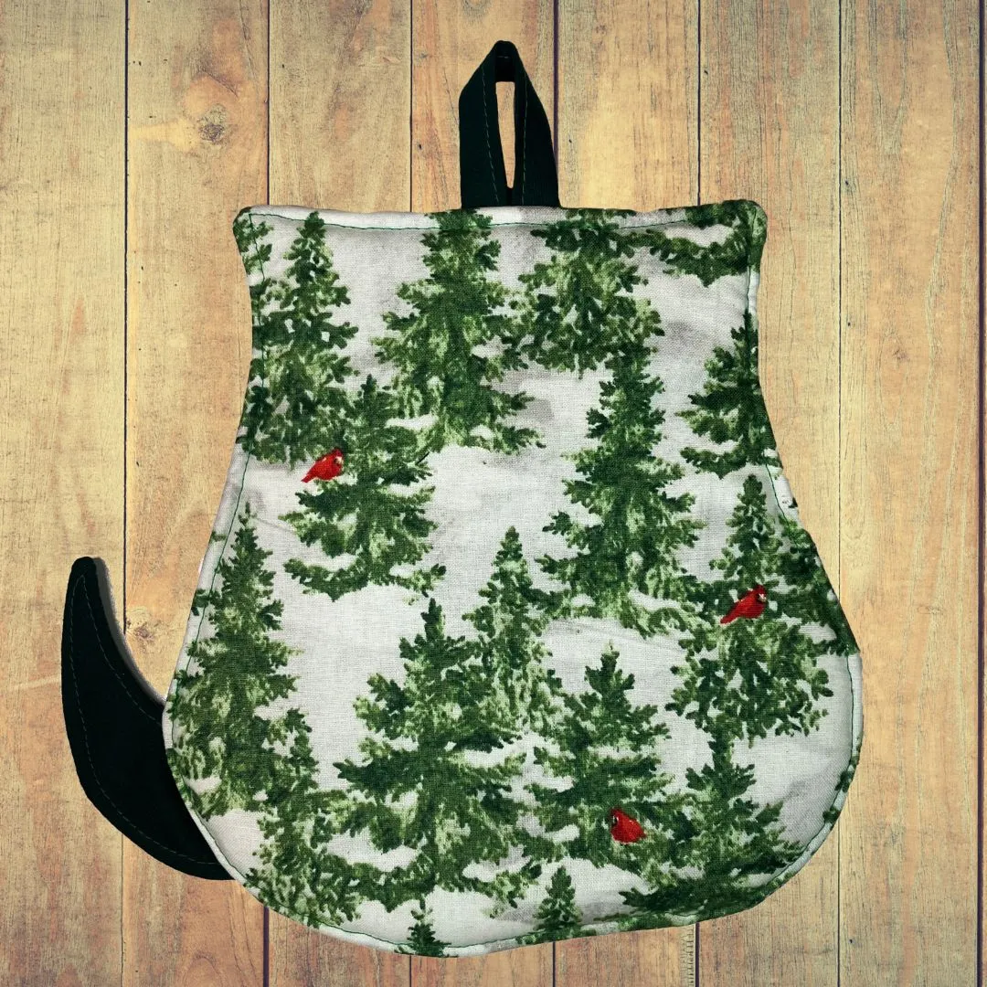 Christmas Tree Cat Potholder - Festive & Heat-Resistant, Your Holiday Kitchen Helper!