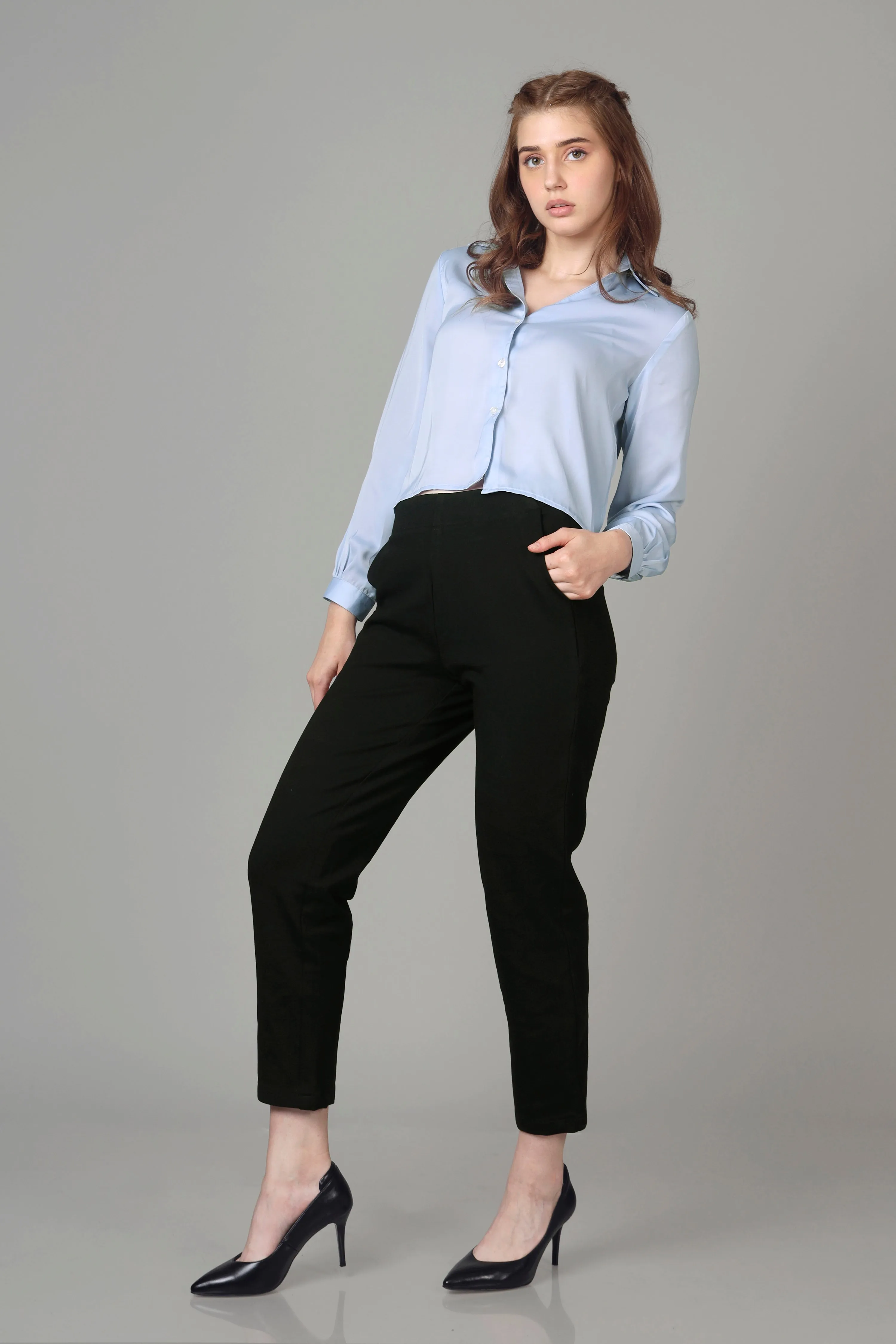 Classic Cropped Shirt For Women