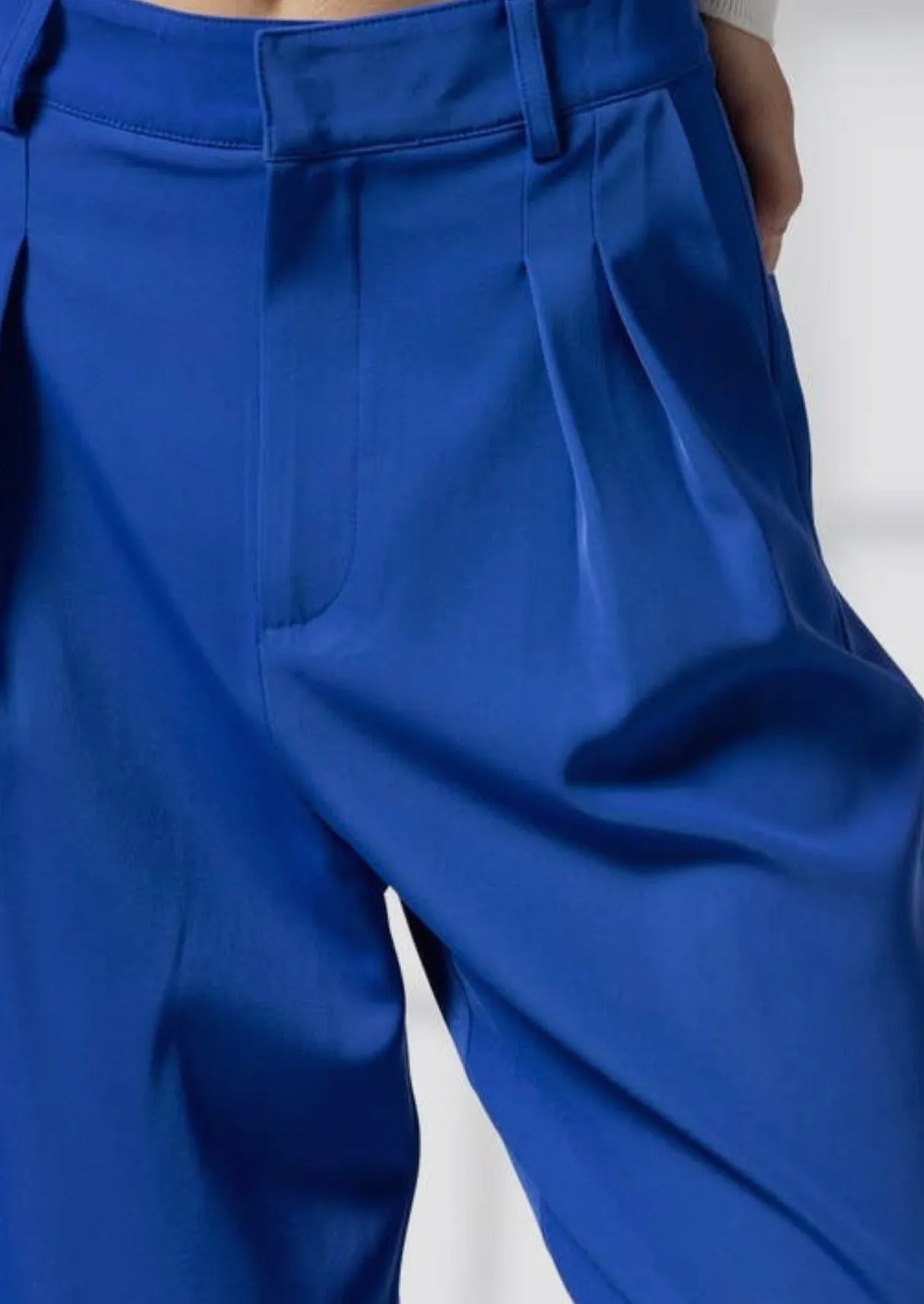 Cobalt Blue Baby High-Waist Trousers