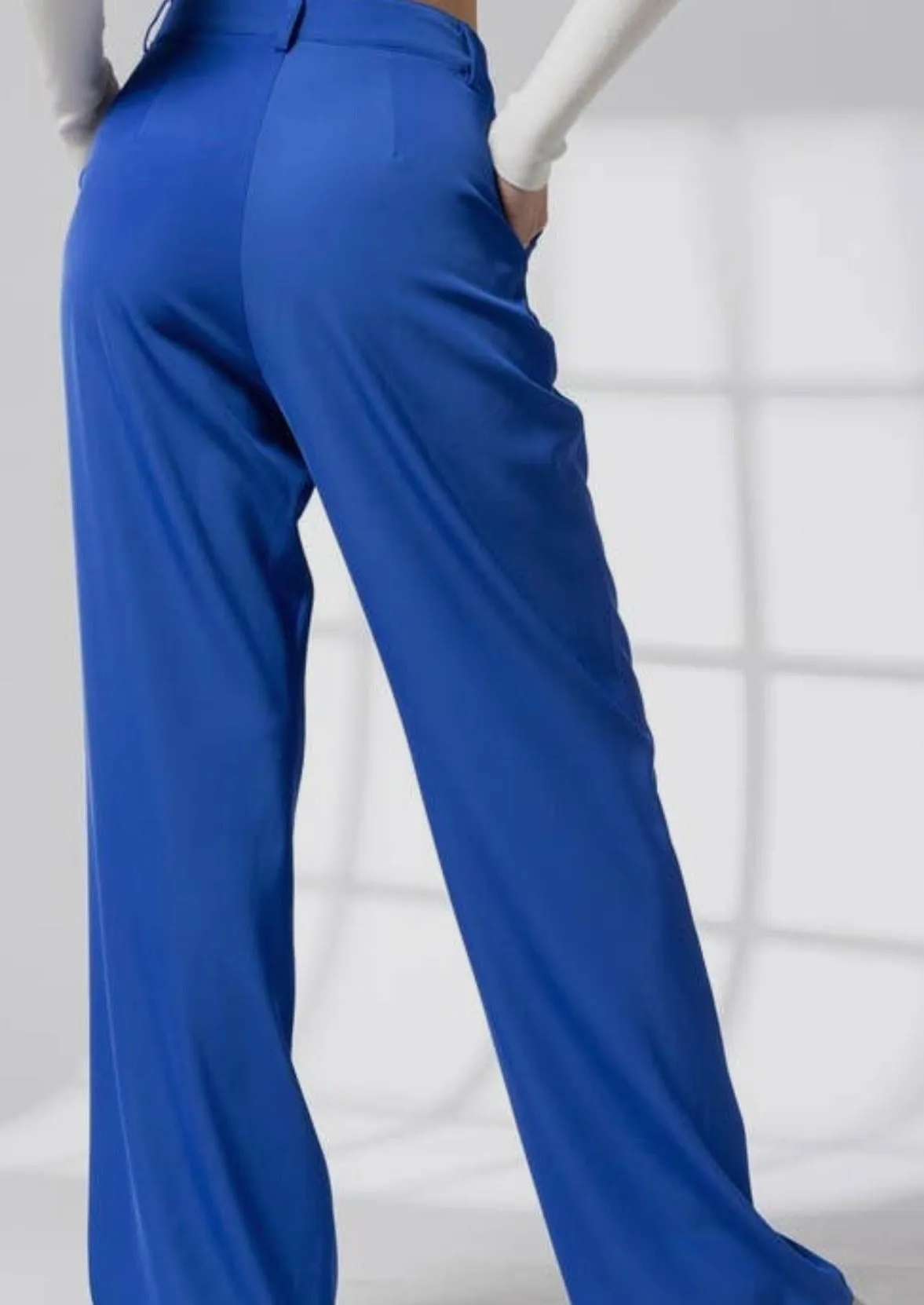 Cobalt Blue Baby High-Waist Trousers