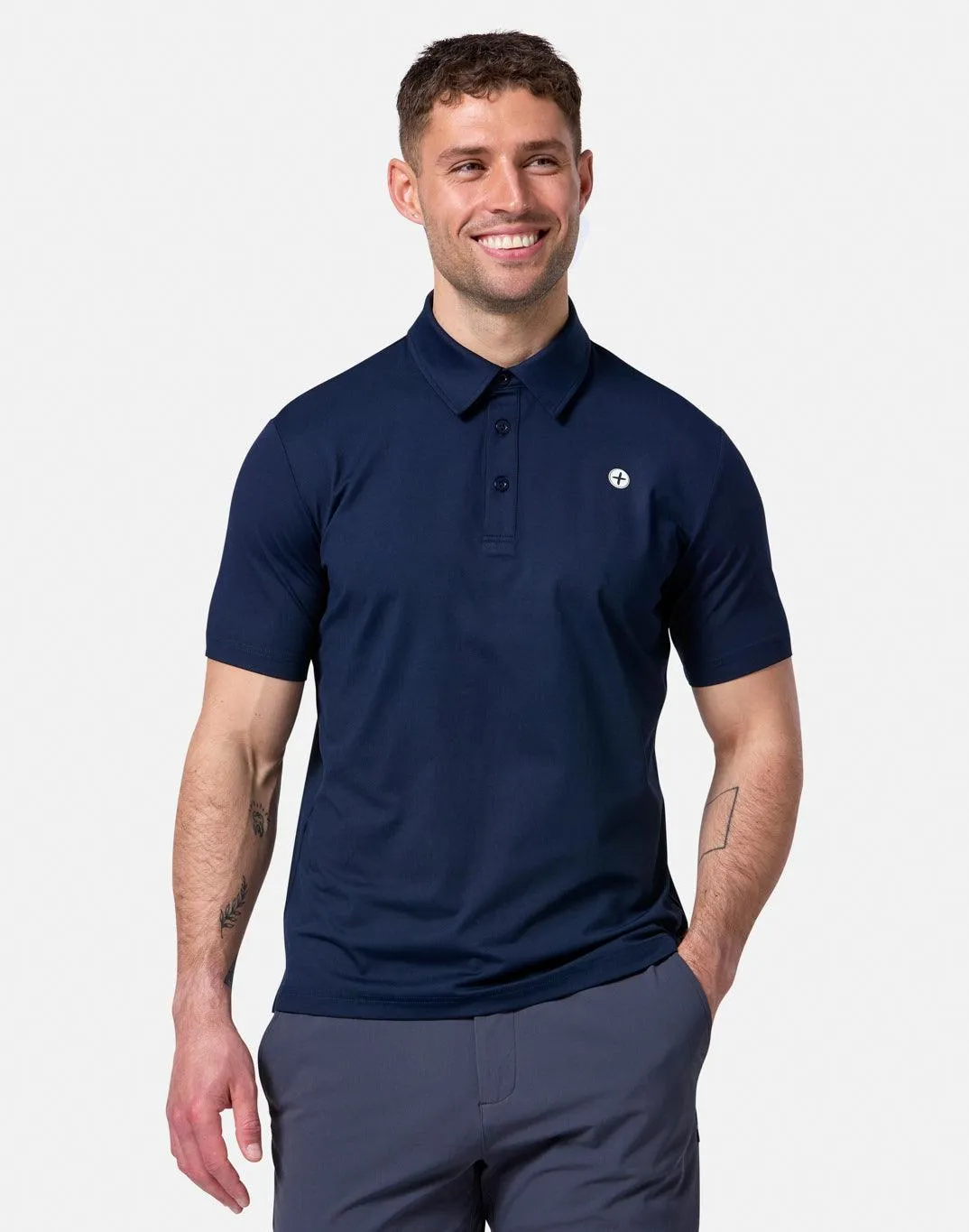 Coffee Polo Tee in Obsidian