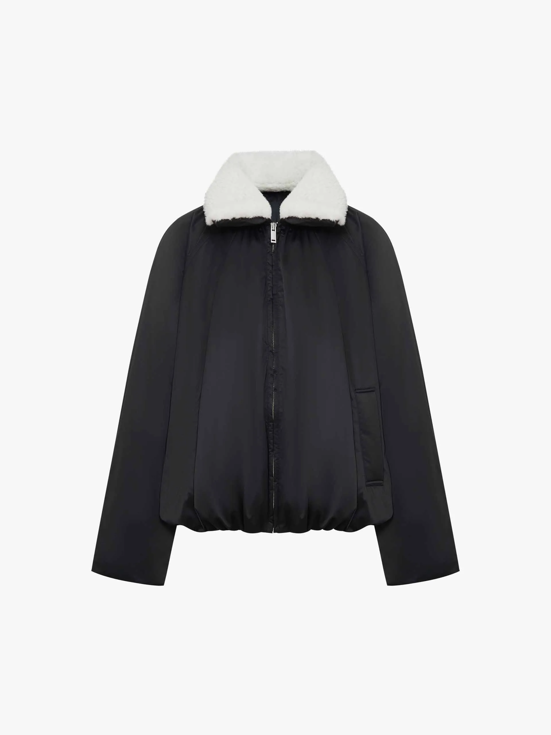 Contrast Collar Quilted Jacket