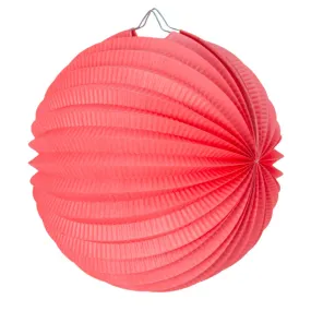 Coral Pleated Paper Lantern - 30cm