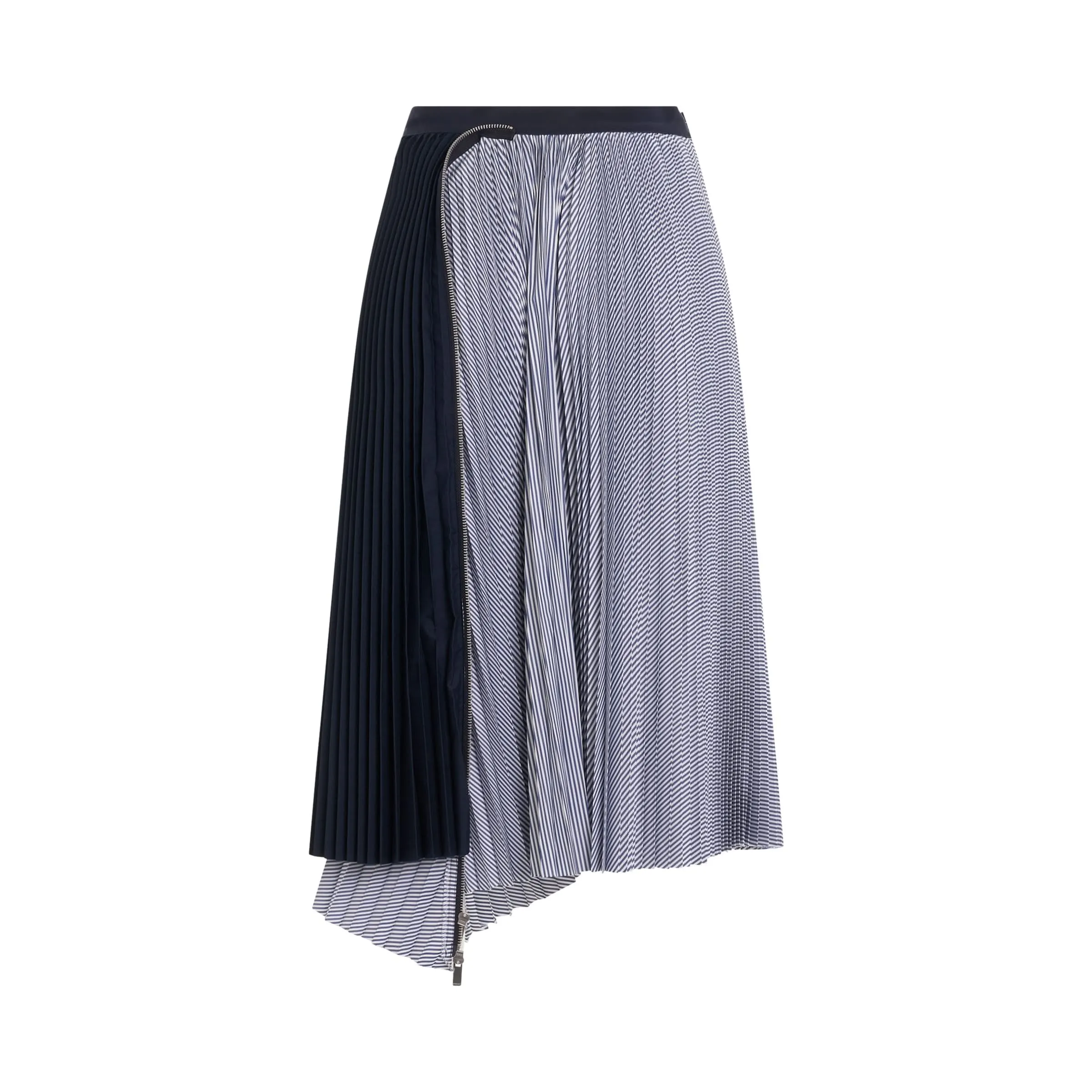 Cotton Zipper Skirt in Stripe