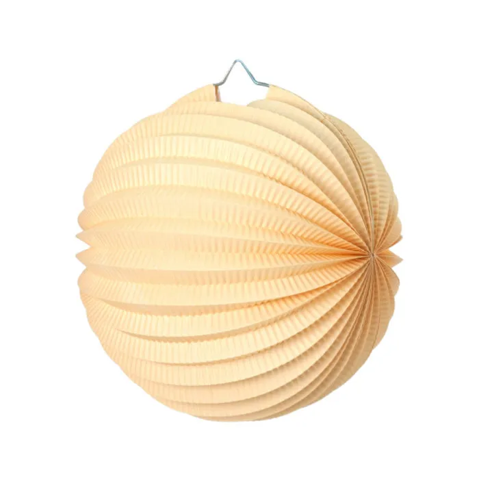 Cream Pleated Paper Lantern - 20cm