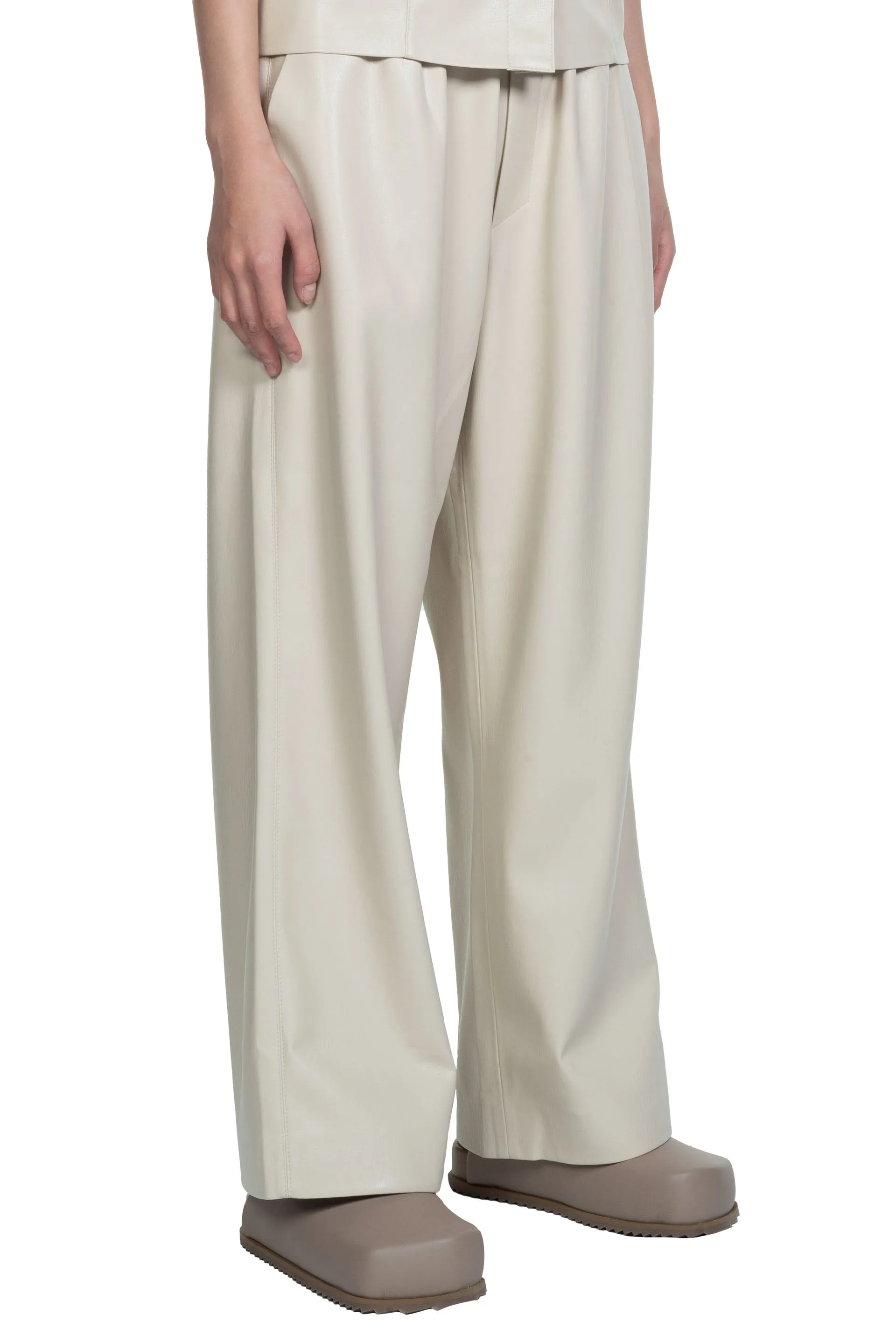 Creme Vegan Leather Odessa Trousers