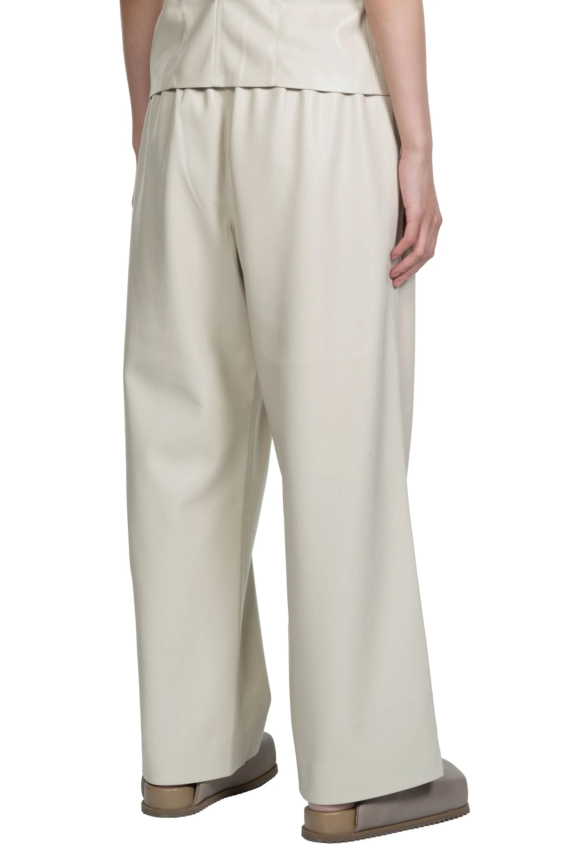 Creme Vegan Leather Odessa Trousers