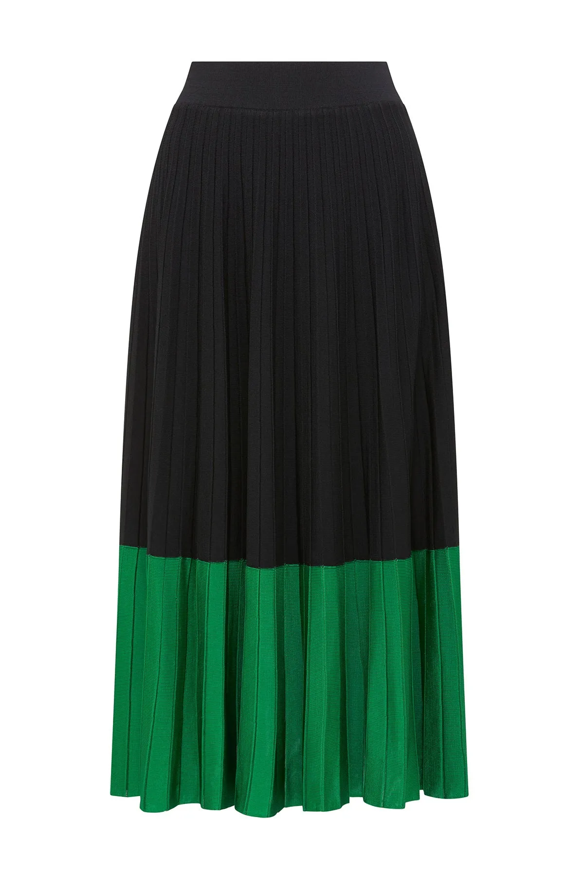 Crepe Contrast Skirt - Black Green