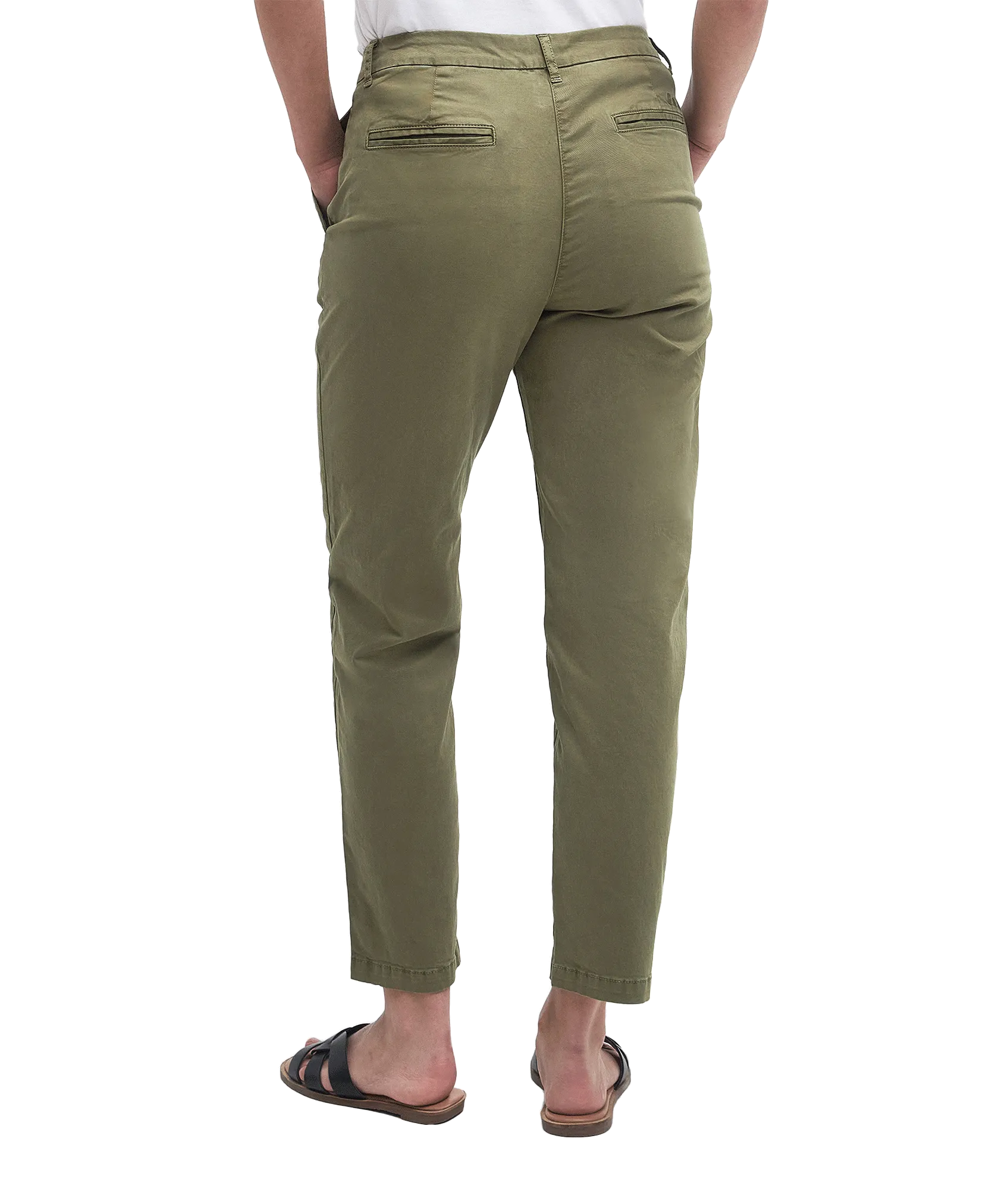 Cropped Chino Trousers - Green