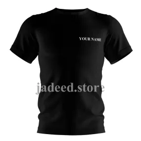 Customized T-Shirt Black/ Navy Blue Colour With Name in White Foil Printing on Two Side