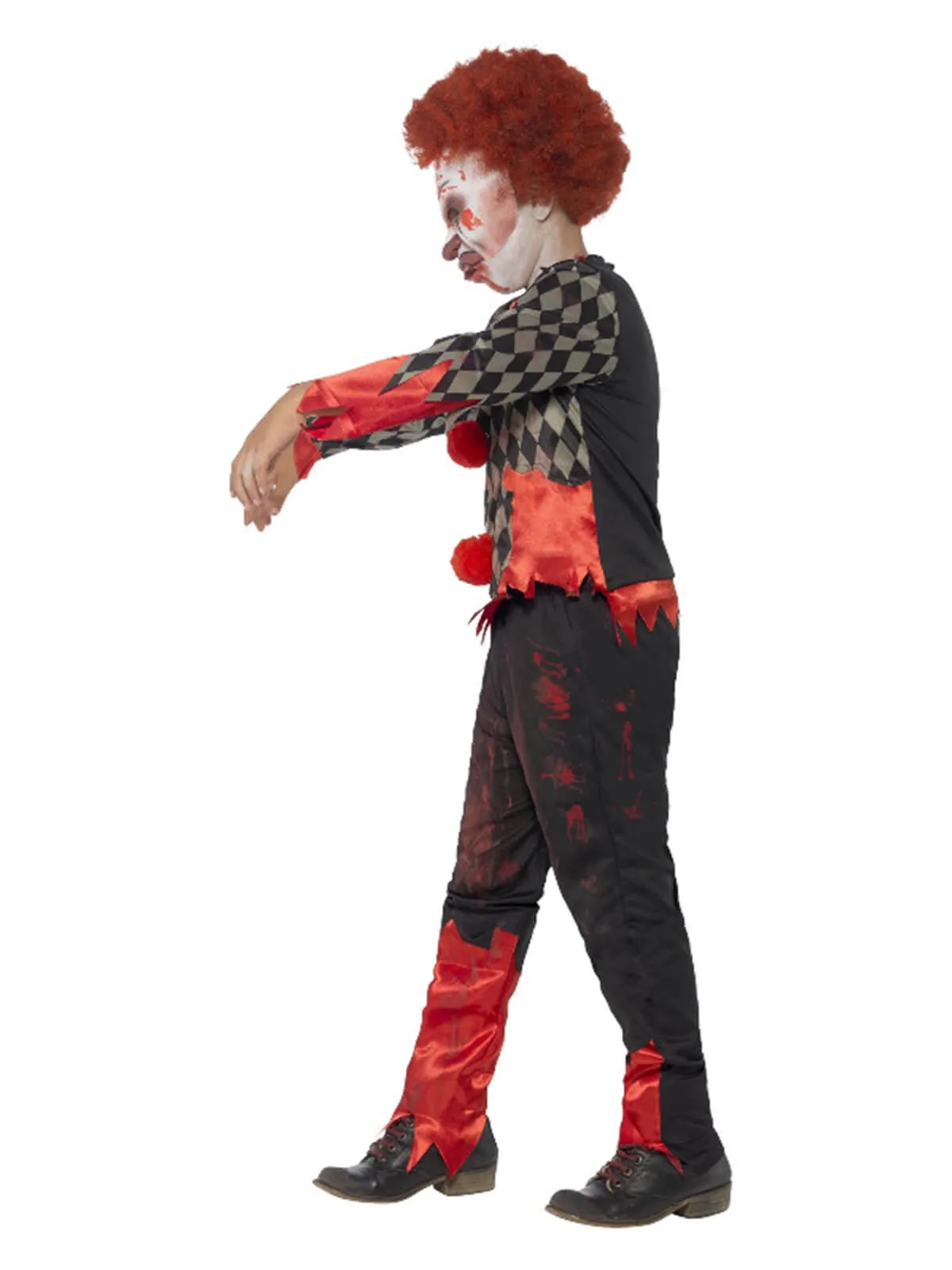 Deluxe Zombie Clown Costume, Red & Green