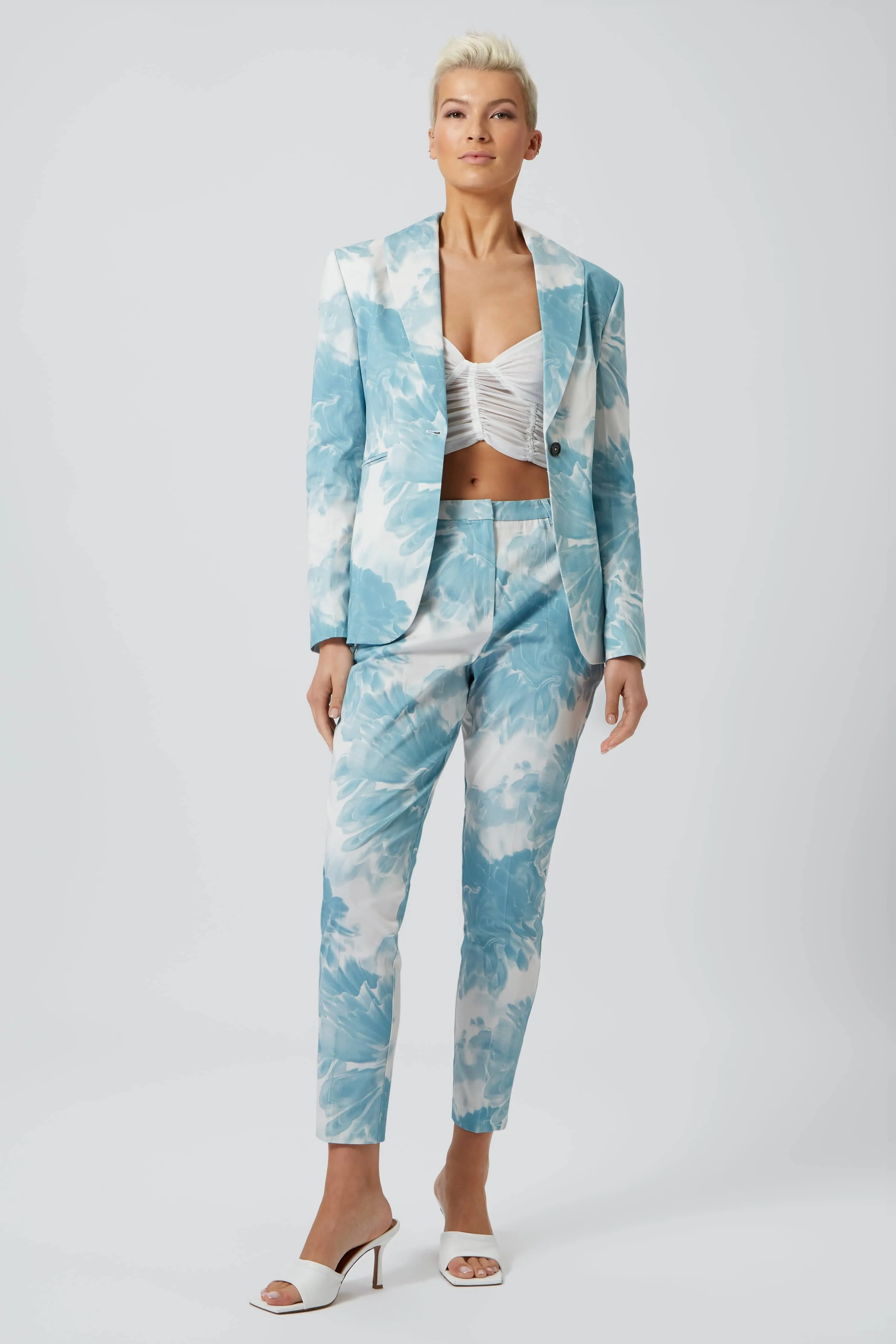 Dresden Skinny Fit Blue Floral Cotton Jacket - ARCHIVE