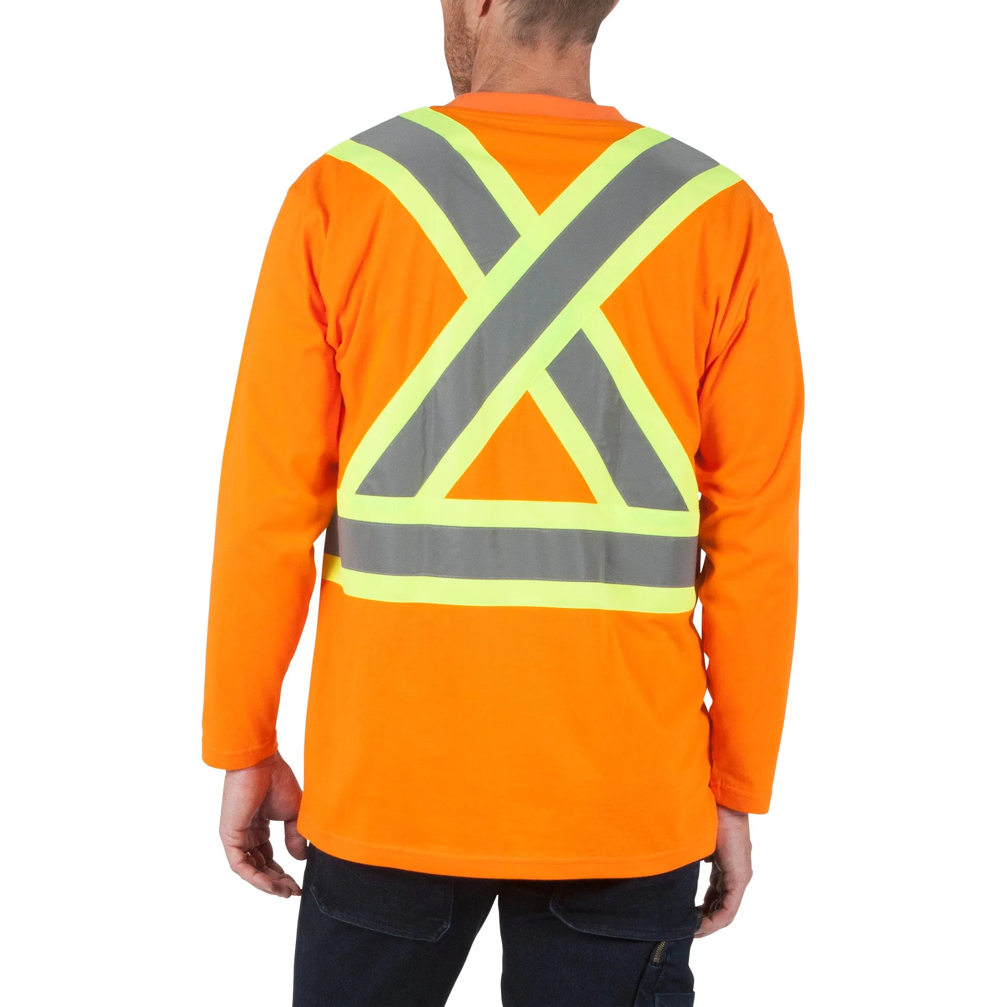 DURADRIVE 100% COTTON HI-VIS L/S T-SHIRT - ORANGE