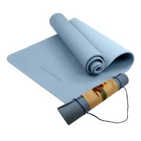 Eco-friendly Non-slip 6mm TPE Yoga Mat, Sky Blue   Strap