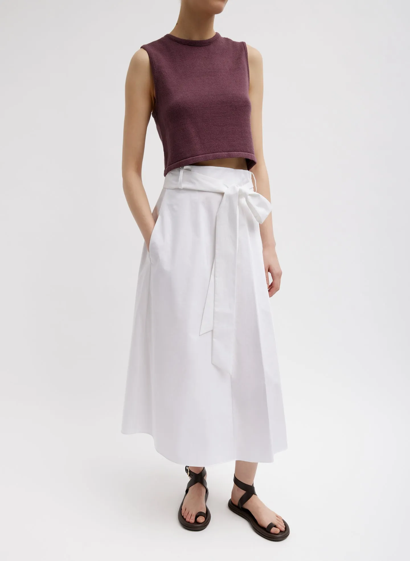 Eco Poplin Back Wrap Skirt