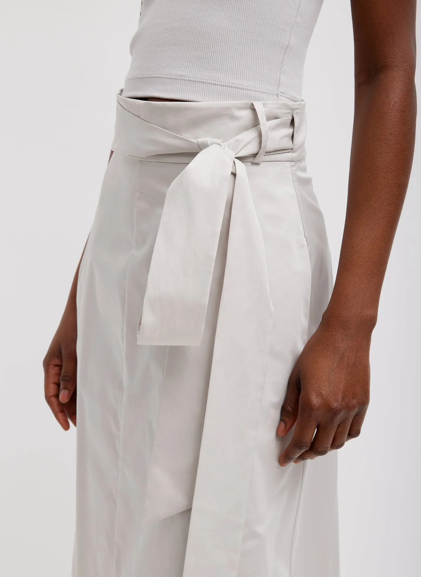 Eco Poplin Back Wrap Skirt