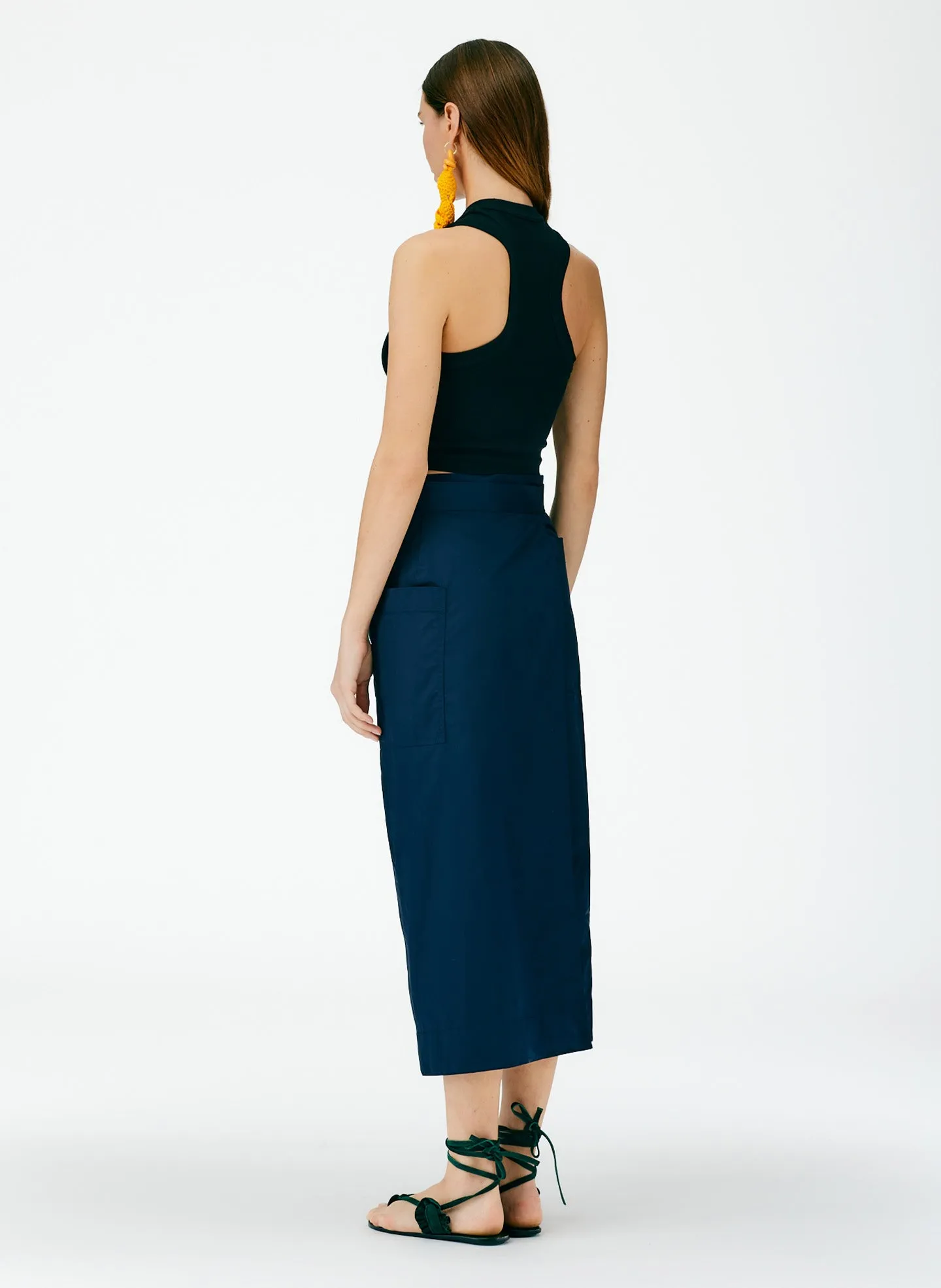 Eco Poplin Lean Back Wrap Skirt