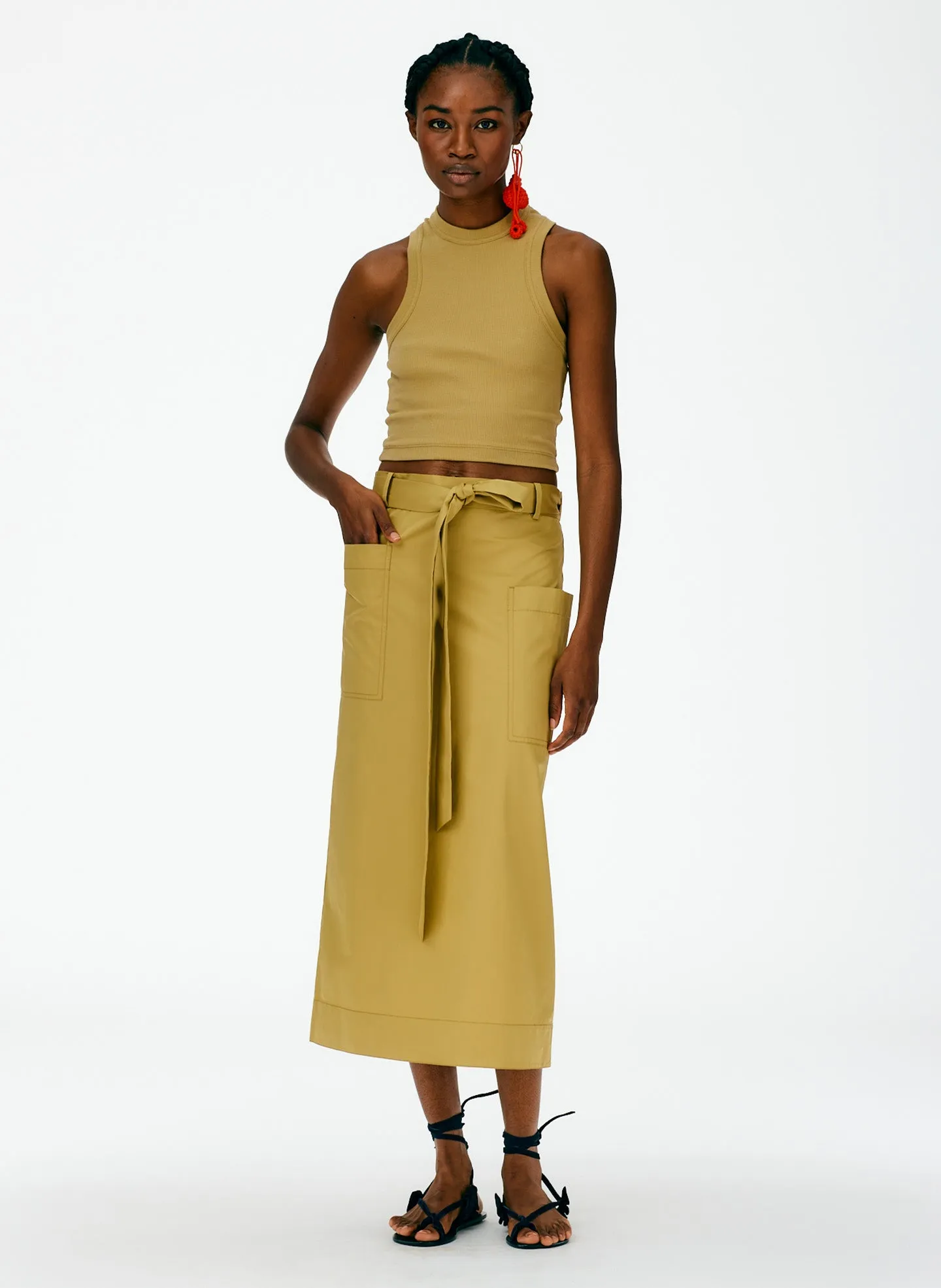 Eco Poplin Lean Back Wrap Skirt