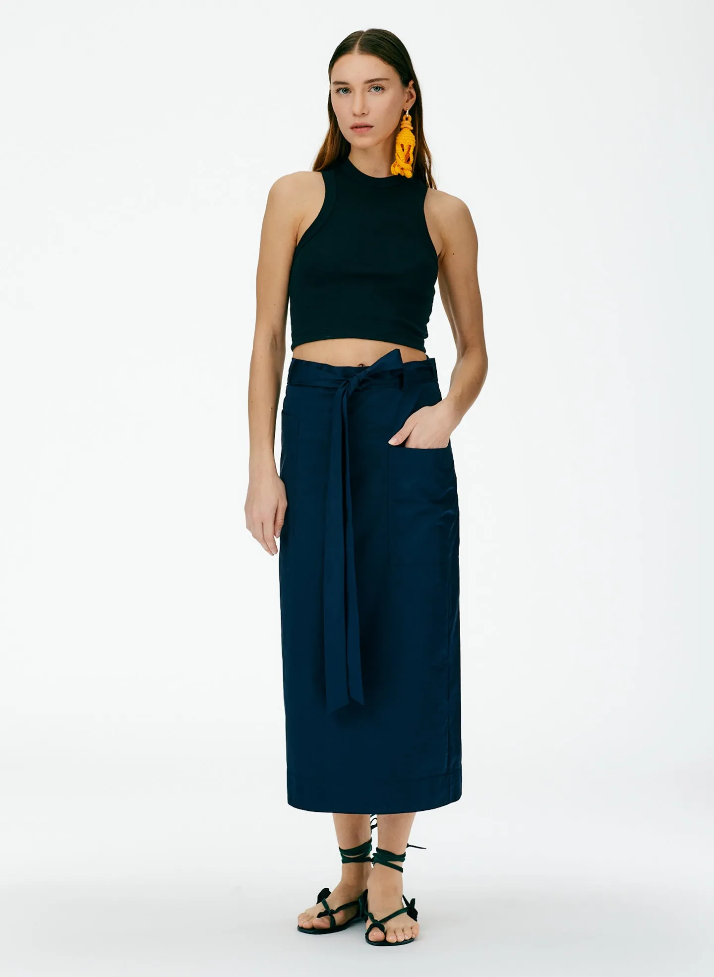 Eco Poplin Lean Back Wrap Skirt