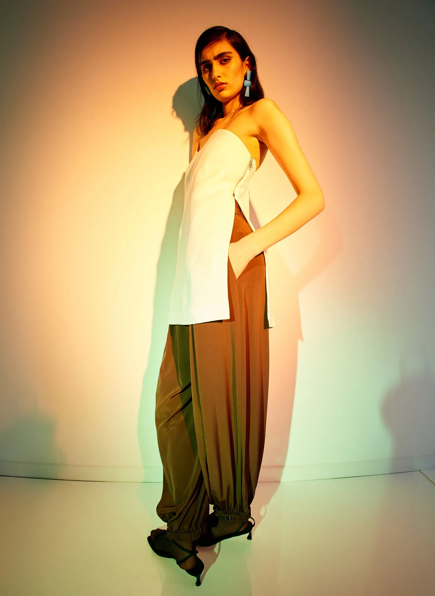 Eco Silk Pleated Balloon Pant - Long