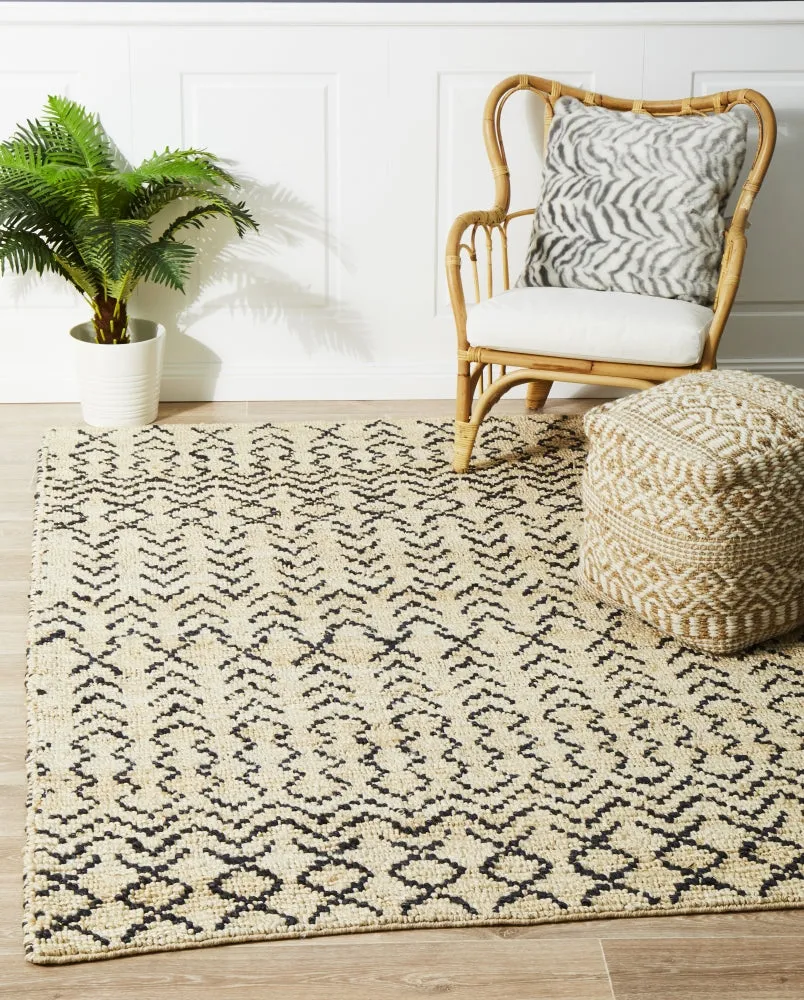 Elki Hand Woven Tribal Jute Rug