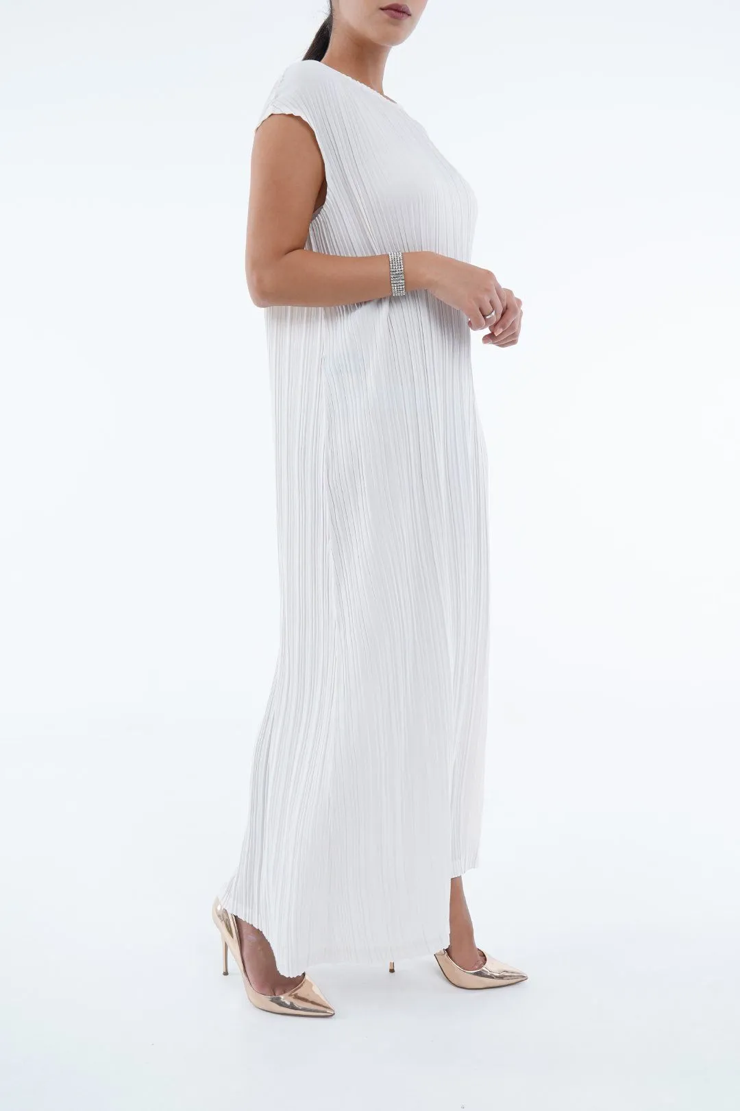 Emmy Sleeveless Pleated Dress