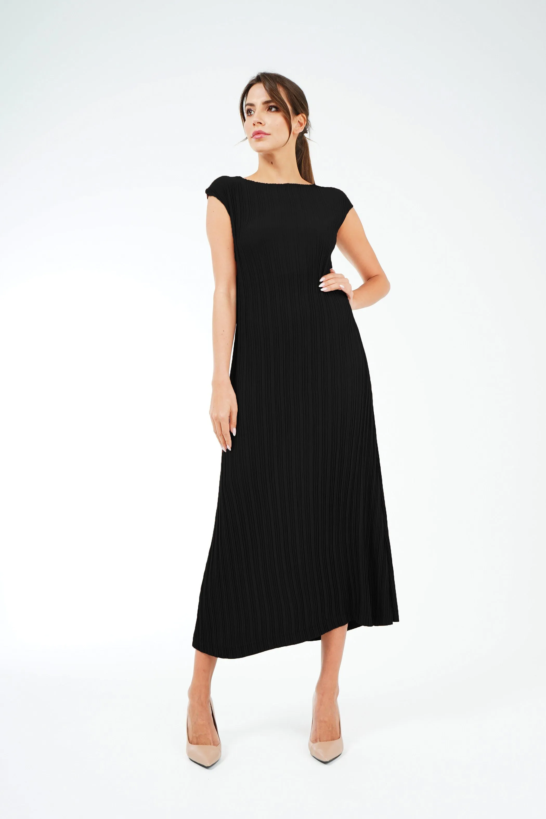 Emmy Sleeveless Pleated Dress