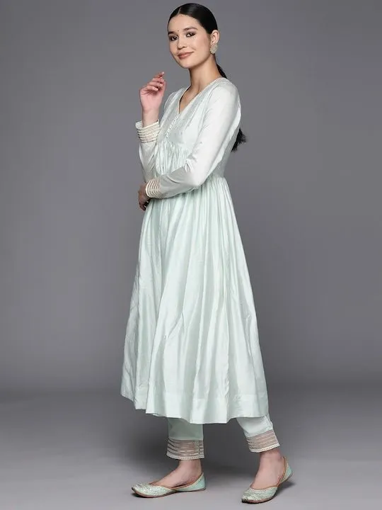 Empire Gotta Patti Chanderi Cotton Kurta with Trousers & With Dupatta