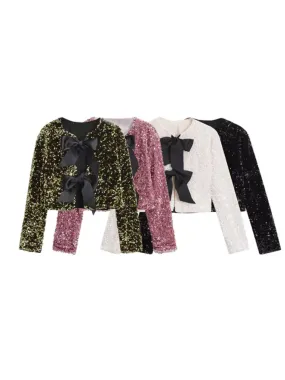 Fashionkova Wendy Sequin Bow Jacket