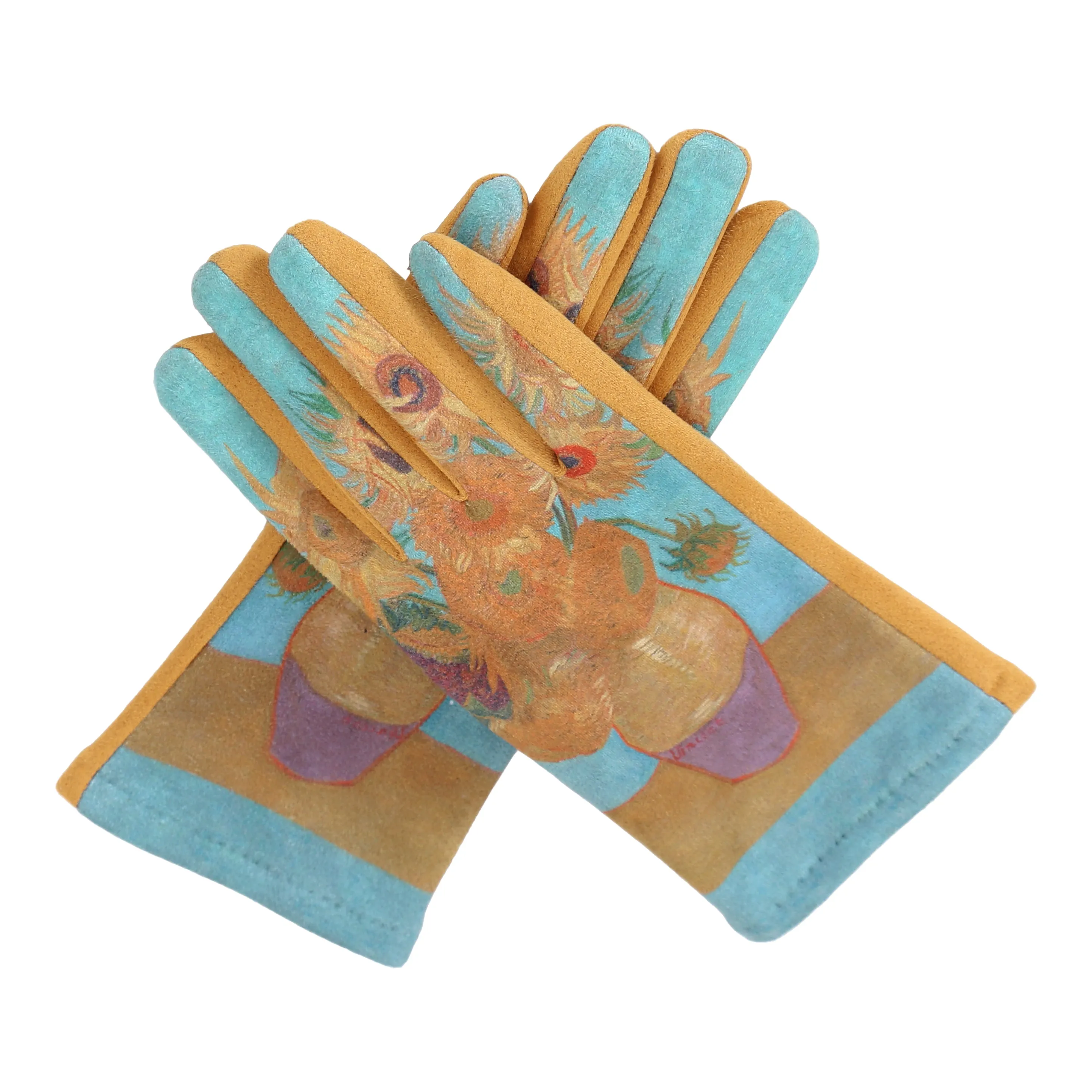 Fine Art van Gogh Sunflowers Texting Gloves