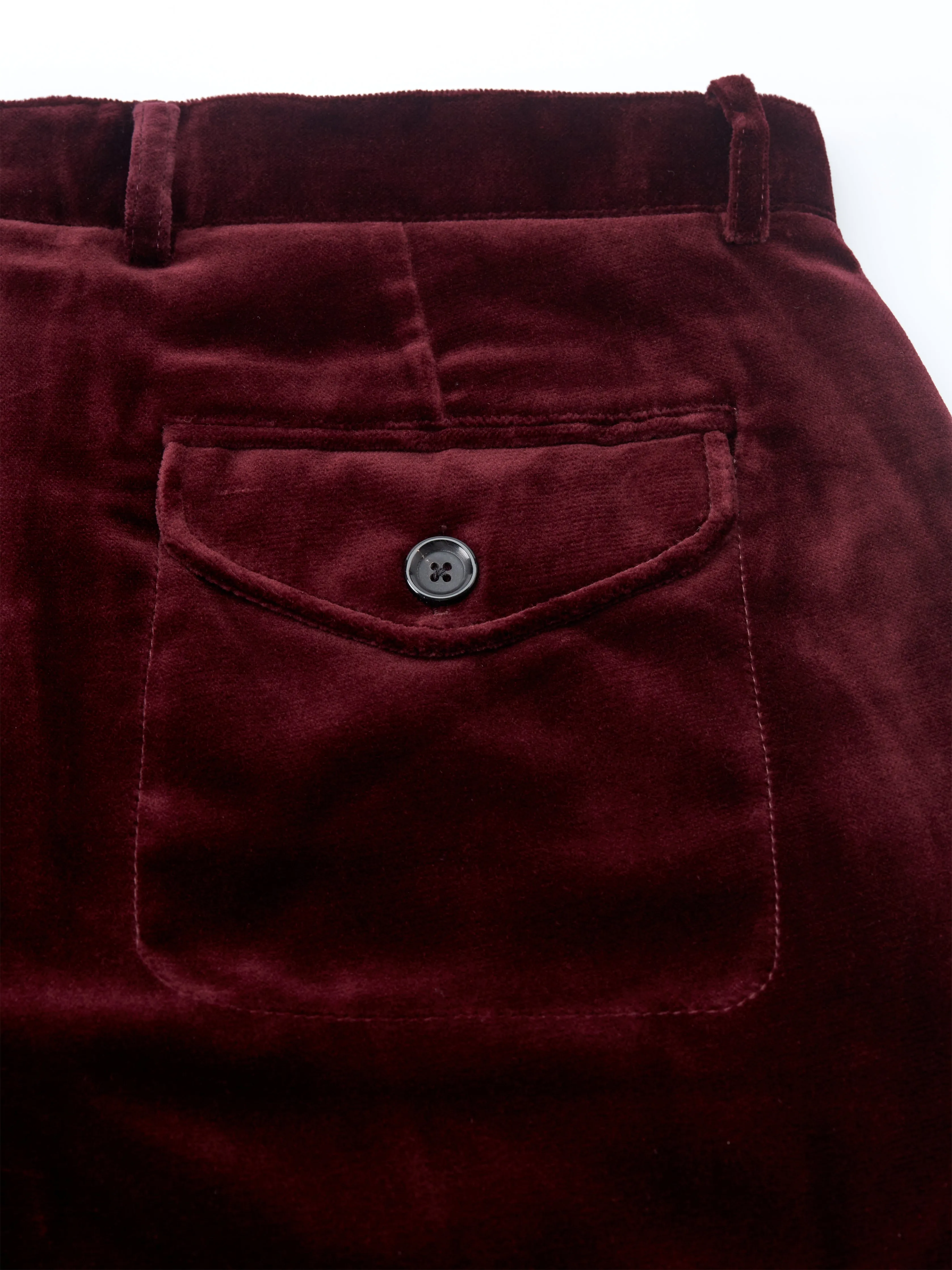 Fishtail Trousers Velvet Burgundy