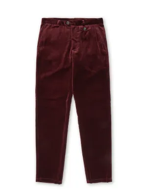 Fishtail Trousers Velvet Burgundy