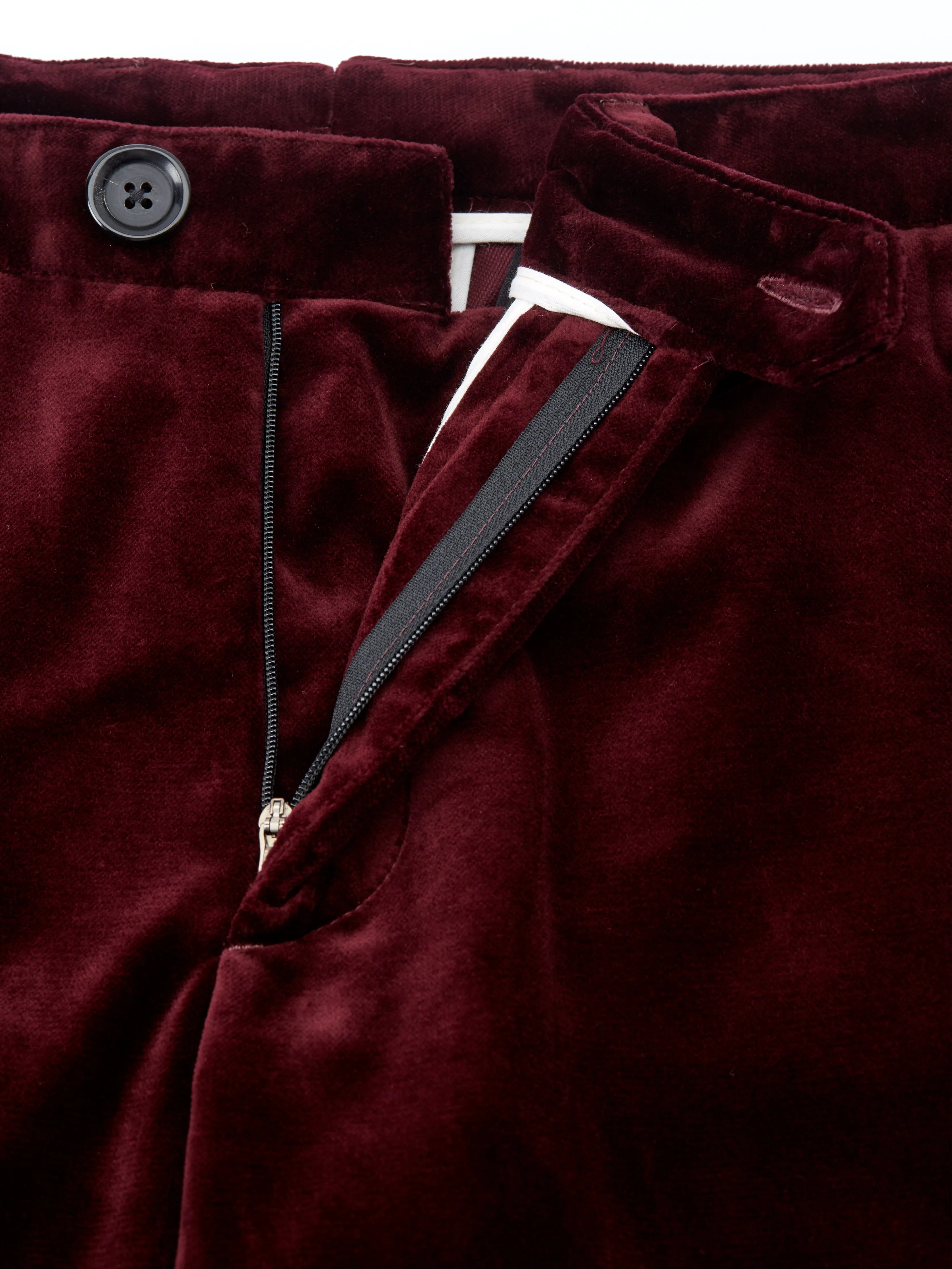 Fishtail Trousers Velvet Burgundy