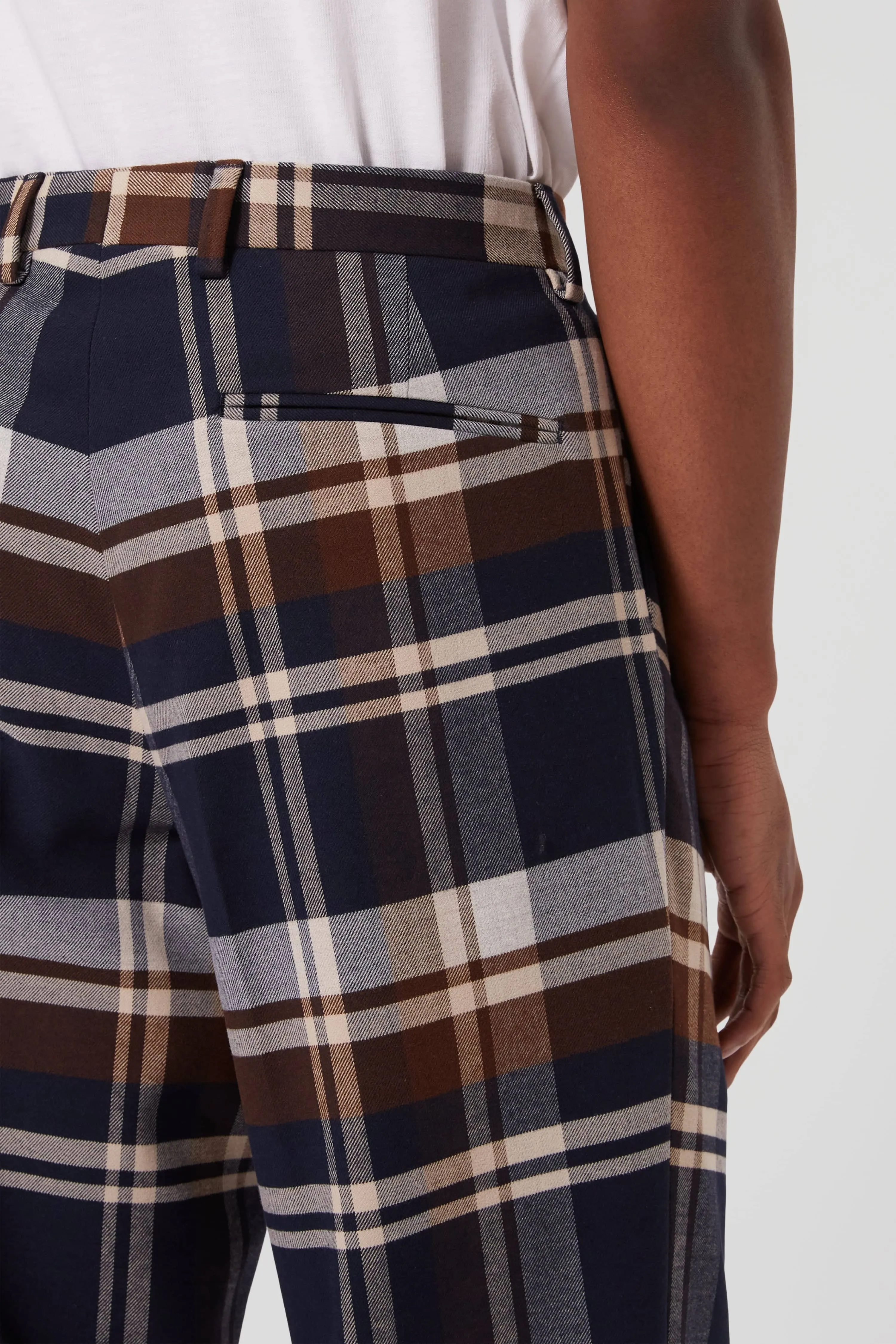 Fontaine Oversized Navy Check Trousers - ARCHIVE