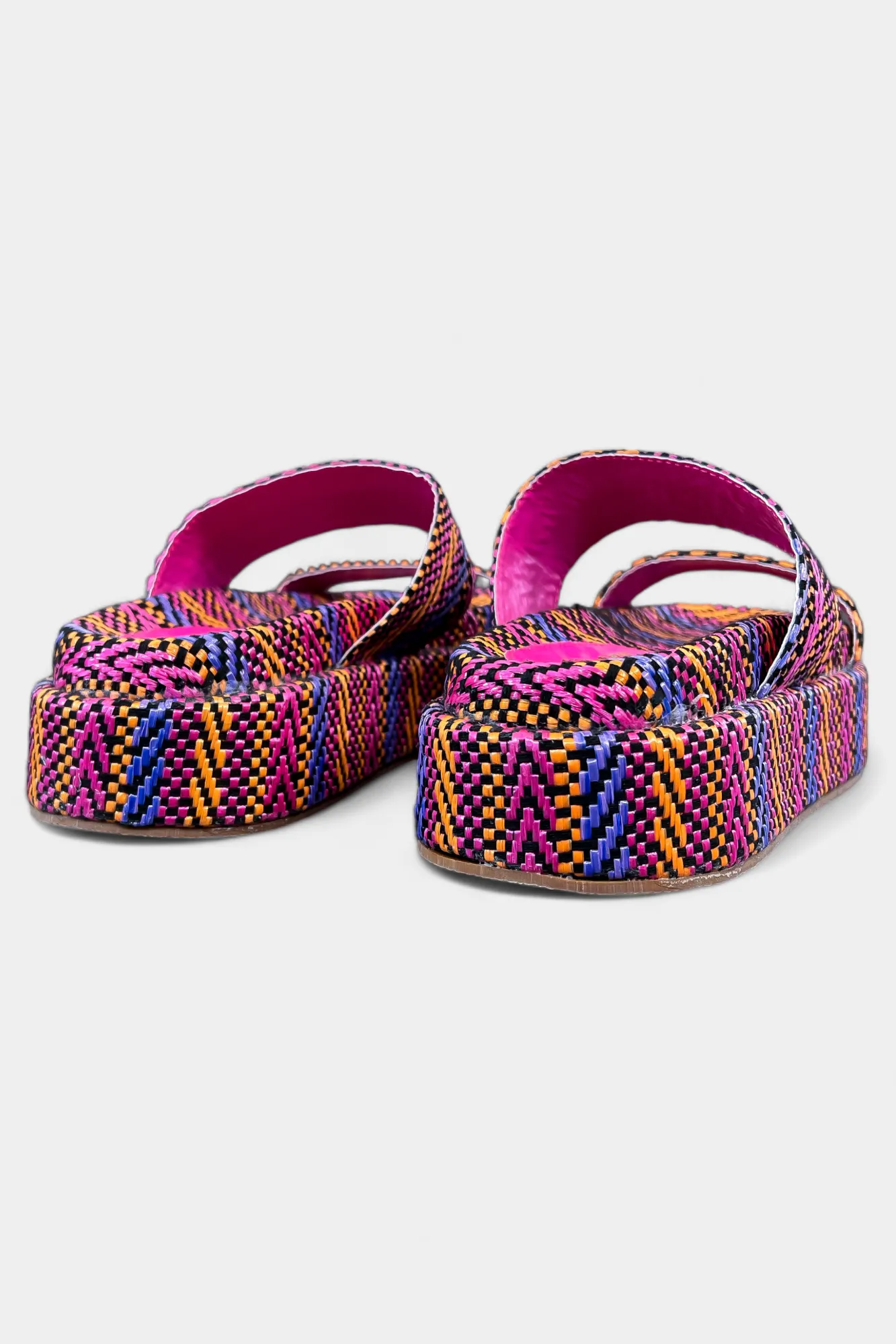 Fuchsia Jute Platform Sandals