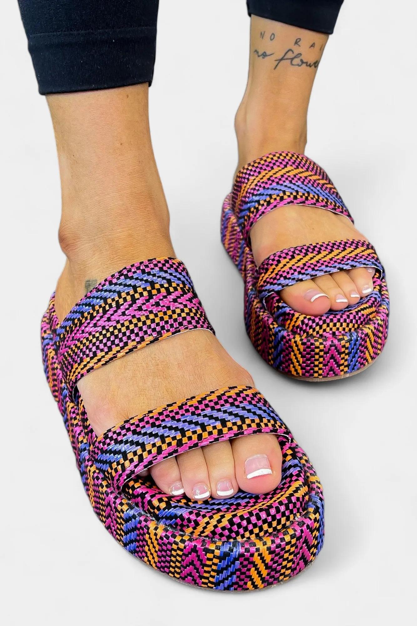 Fuchsia Jute Platform Sandals