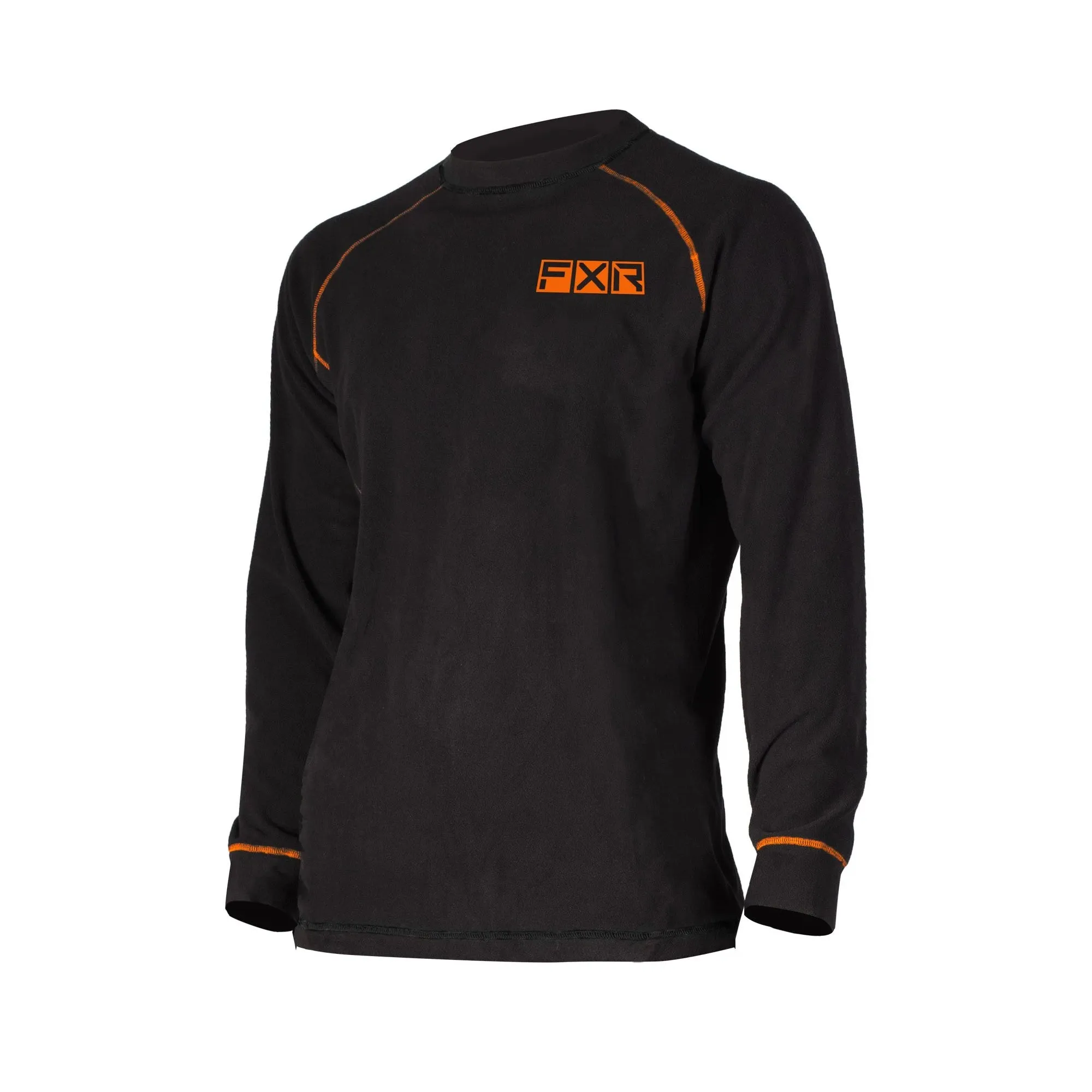 FXR  Black Orange Pyro Thermal Long Sleeve Shirt Warm Moisture Wicking Micro