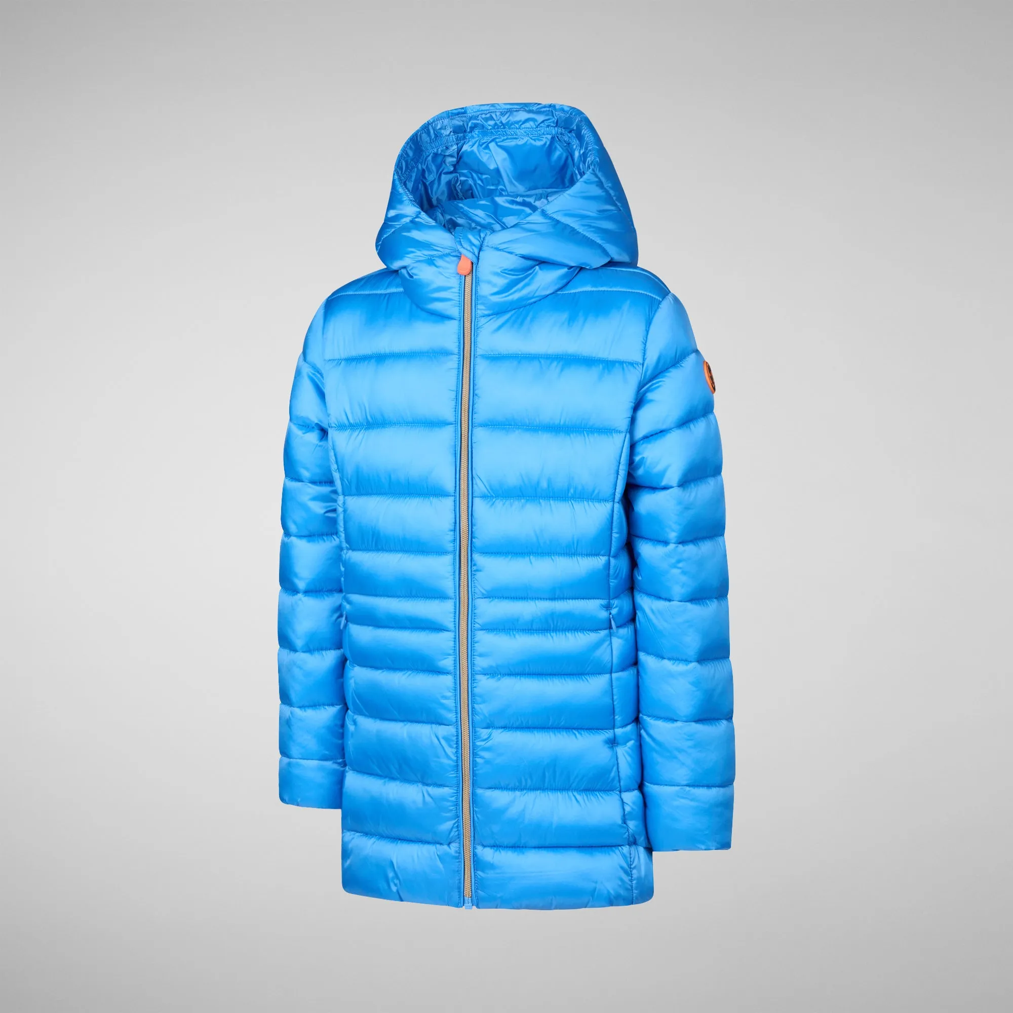 Girls' animal free Puffer jacket Maggy in cerulean blue