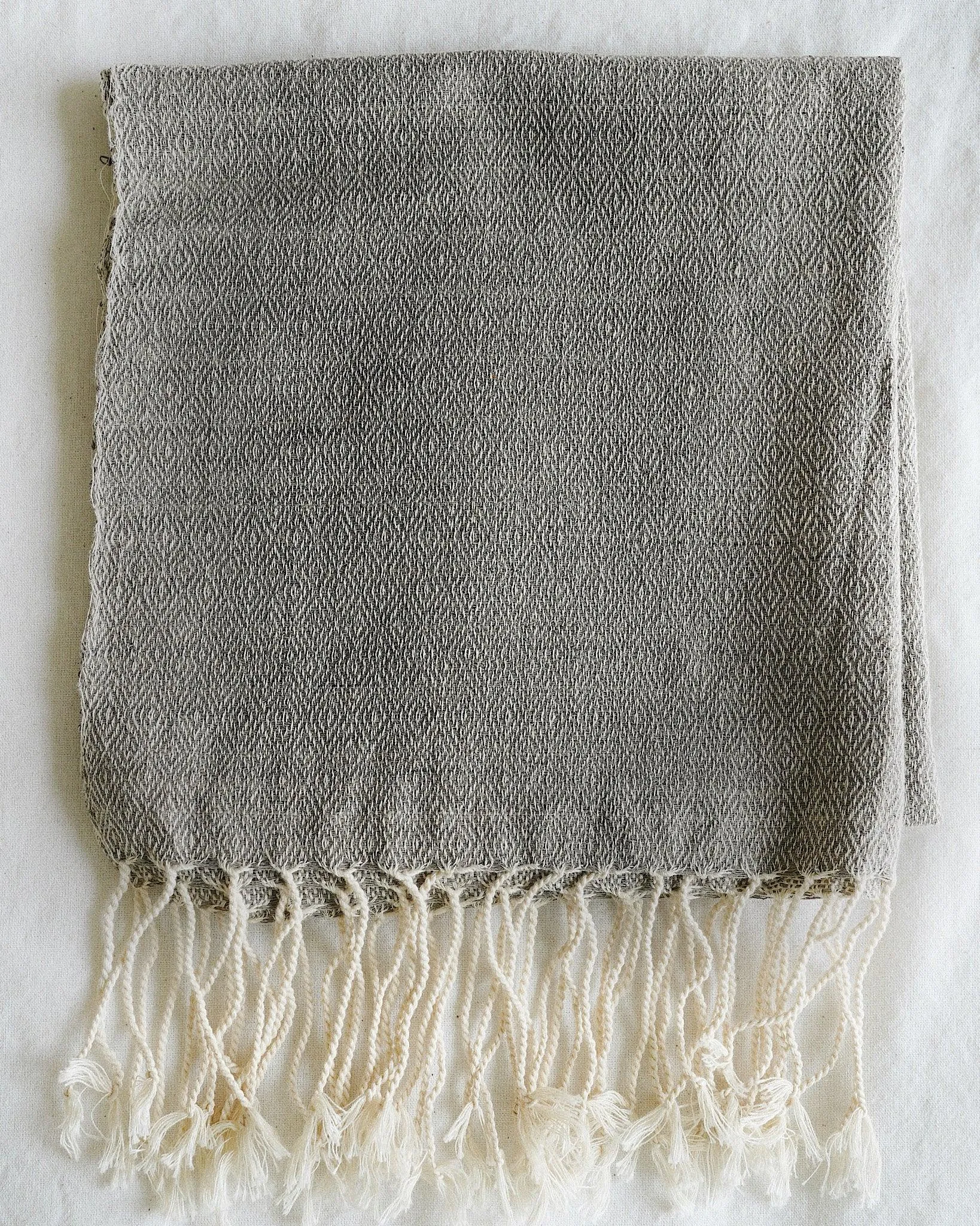 Gray Vintage Marble Handwoven Throw / Runner / Scarf