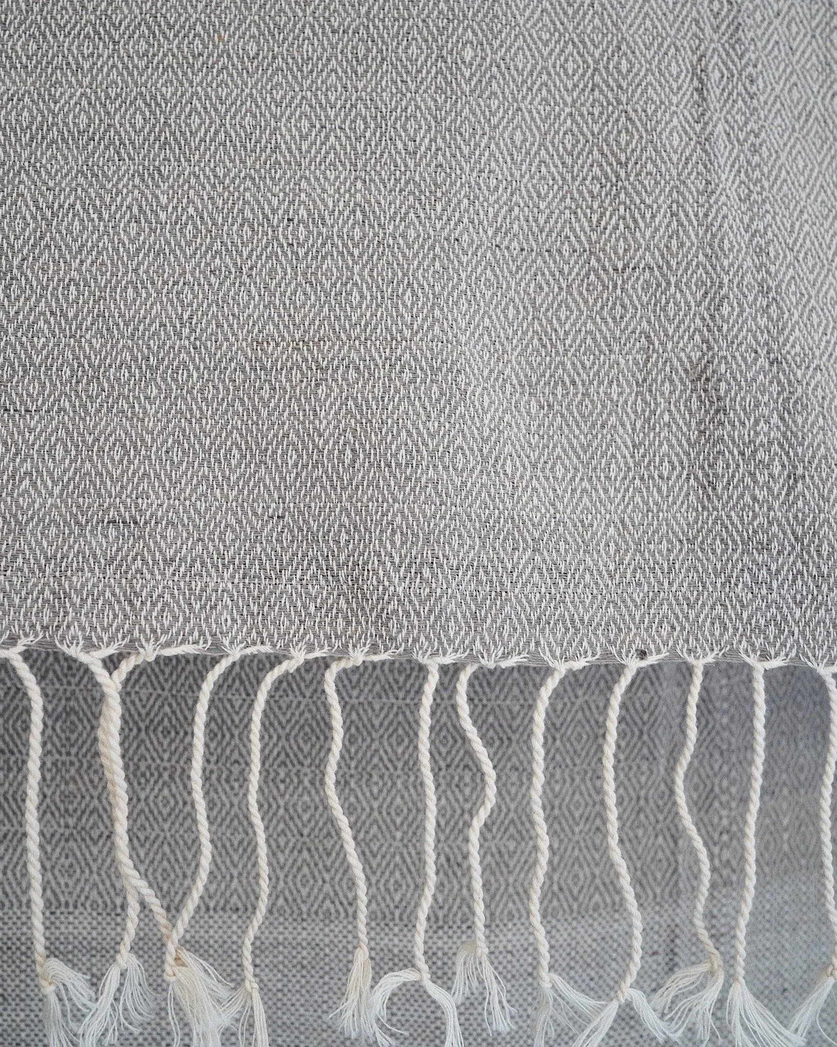 Gray Vintage Marble Handwoven Throw / Runner / Scarf