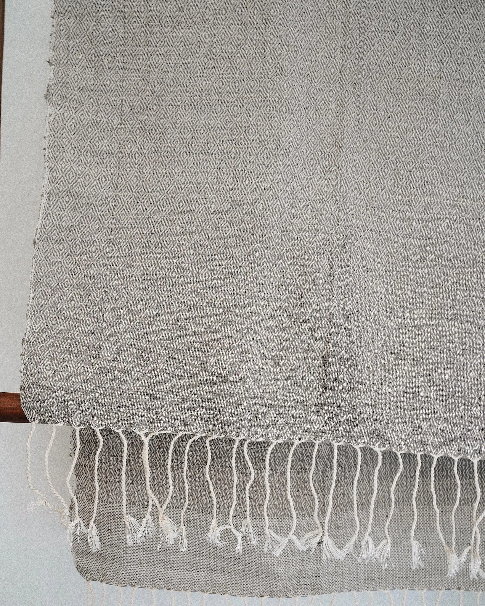 Gray Vintage Marble Handwoven Throw / Runner / Scarf