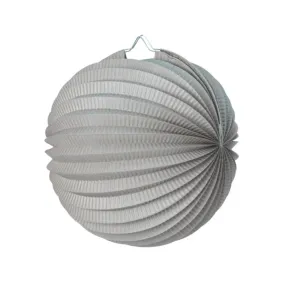 Grey Pleated Paper Lantern - 20cm