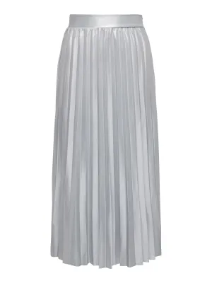 Hailey Pleated Skirt - Silver Metallic