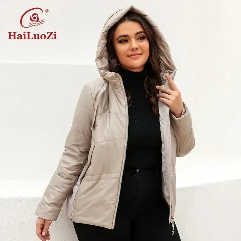 HaiLuoZi Spring Autumn Women's Jacket Casual Fashion Side Zipper Plus